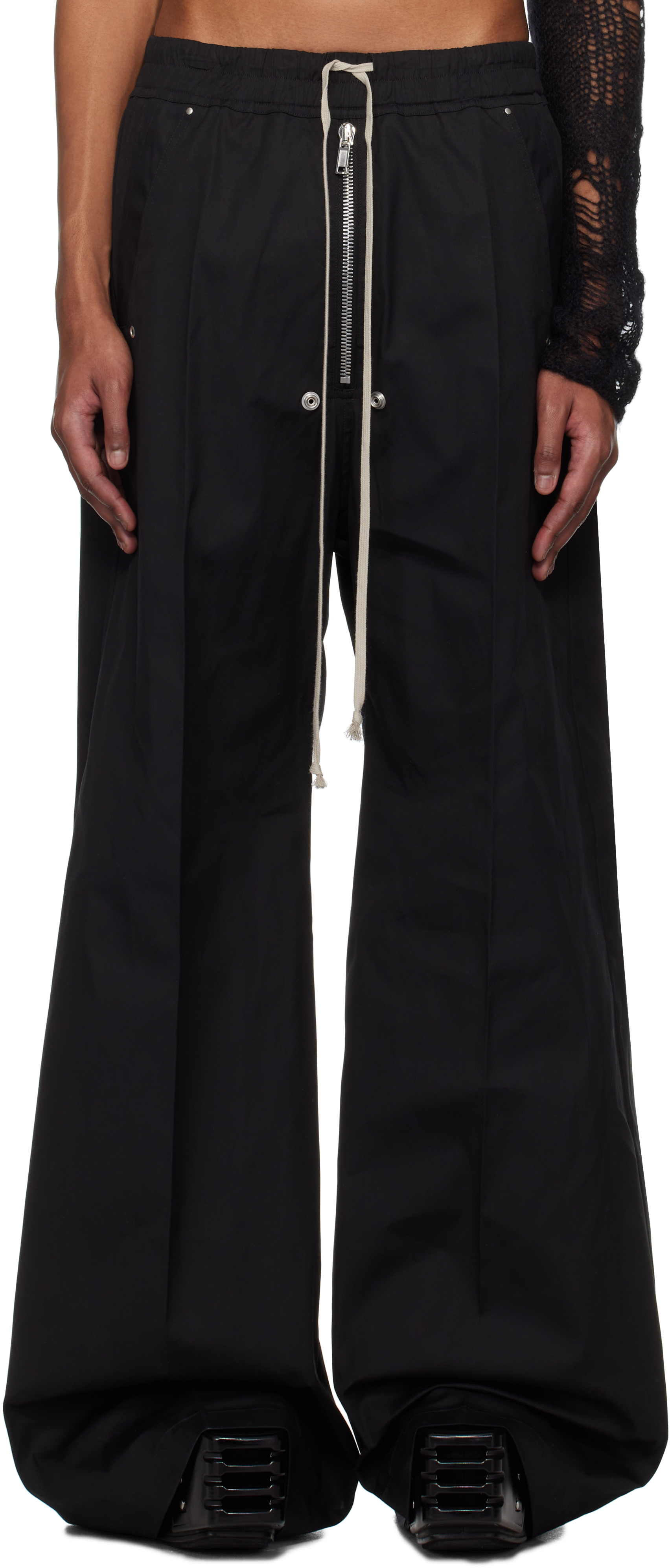Rick Owens: Black Hollywood Wide Bela Trousers | SSENSE Rick Owens: Black Hollywood Wide Bela Trousers | SSENSE