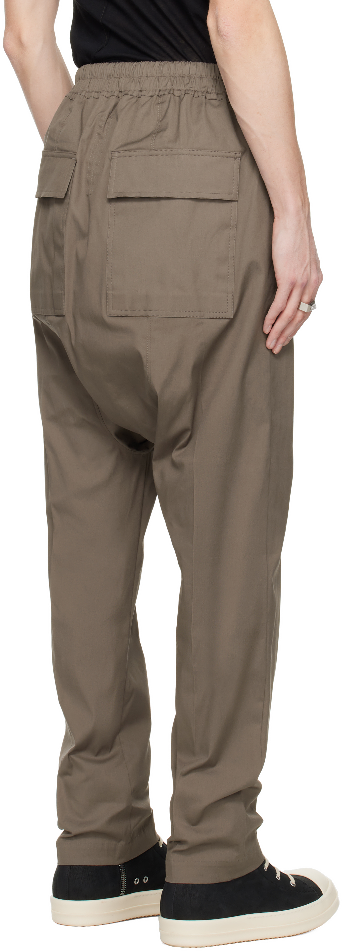 Rick Owens Gray Hollywood Drawstring Long Trousers In 34 Dust