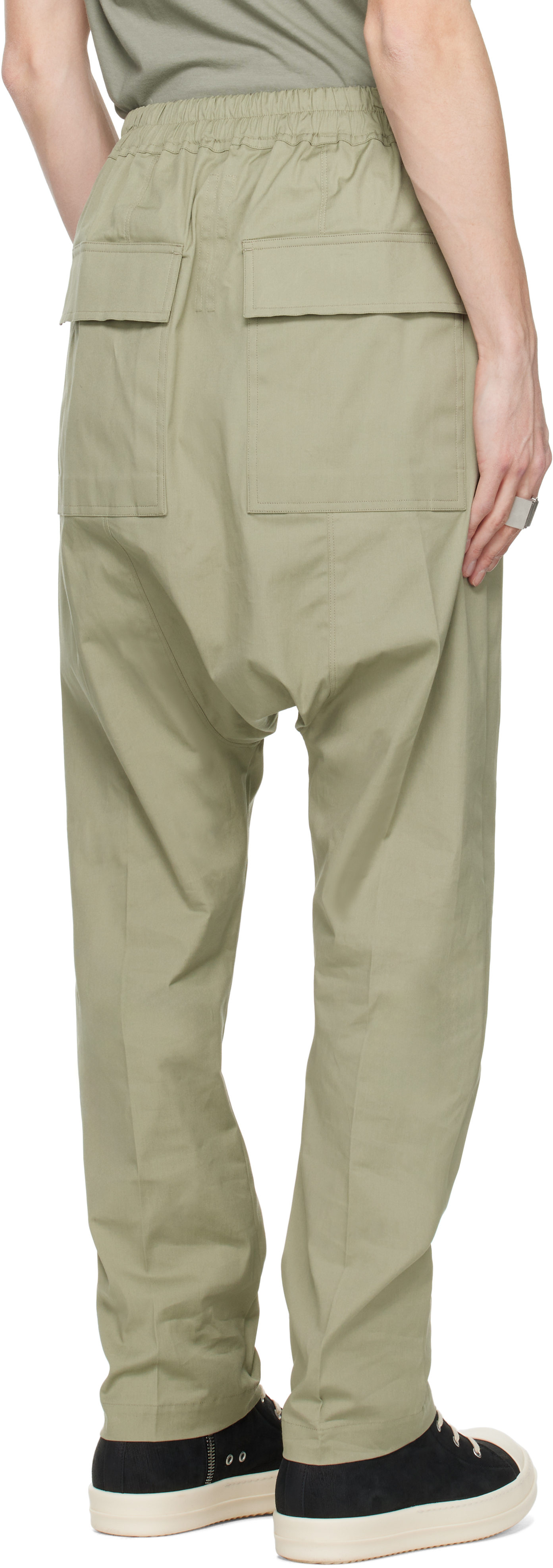 Rick Owens Green Hollywood Drawstring Long Trousers In 15 Celadon