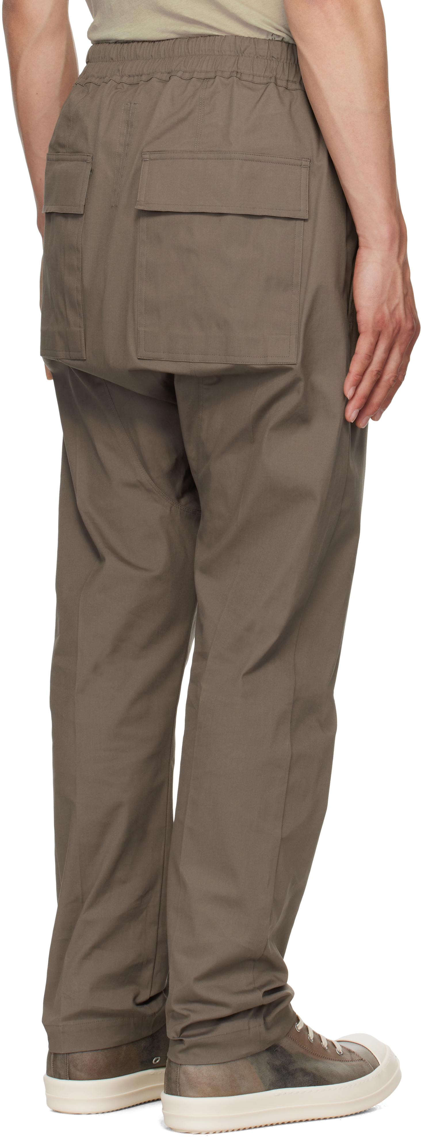 Rick Owens Gray Hollywood Drawstring Long Trousers In 34 Dust
