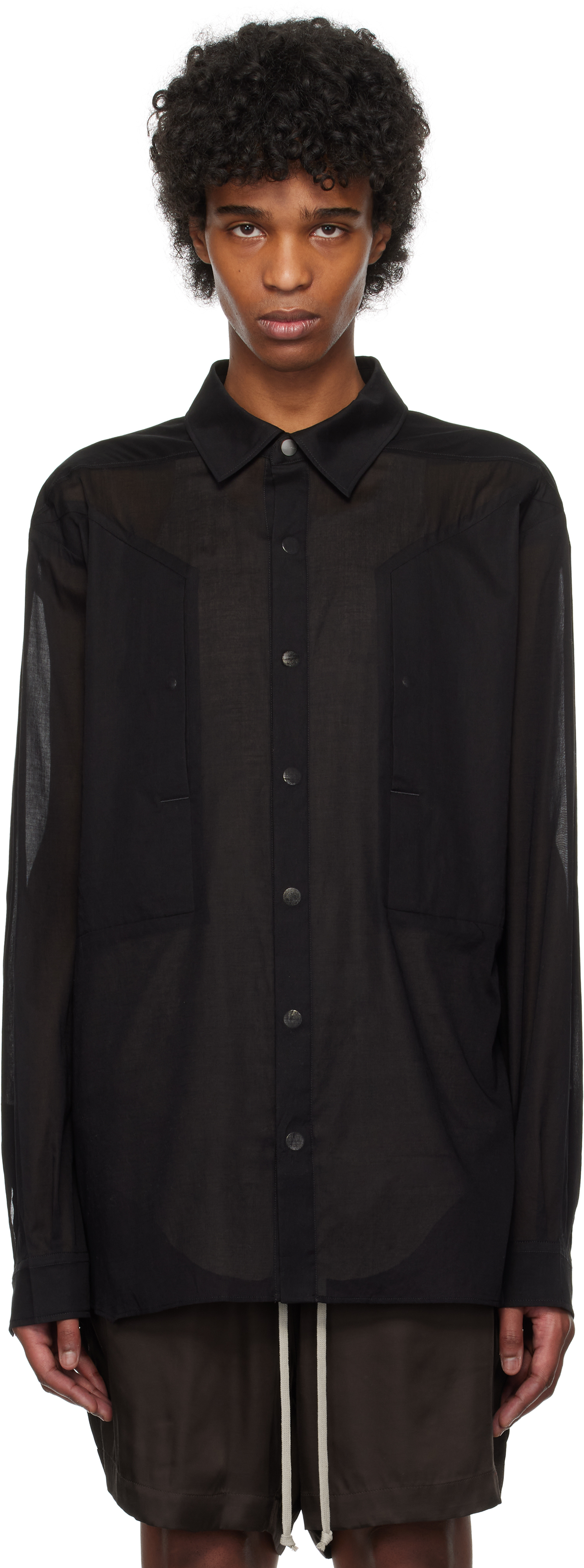 Rick Owensのブラック Hollywood Jumbo Fogpocket Outer シャツ