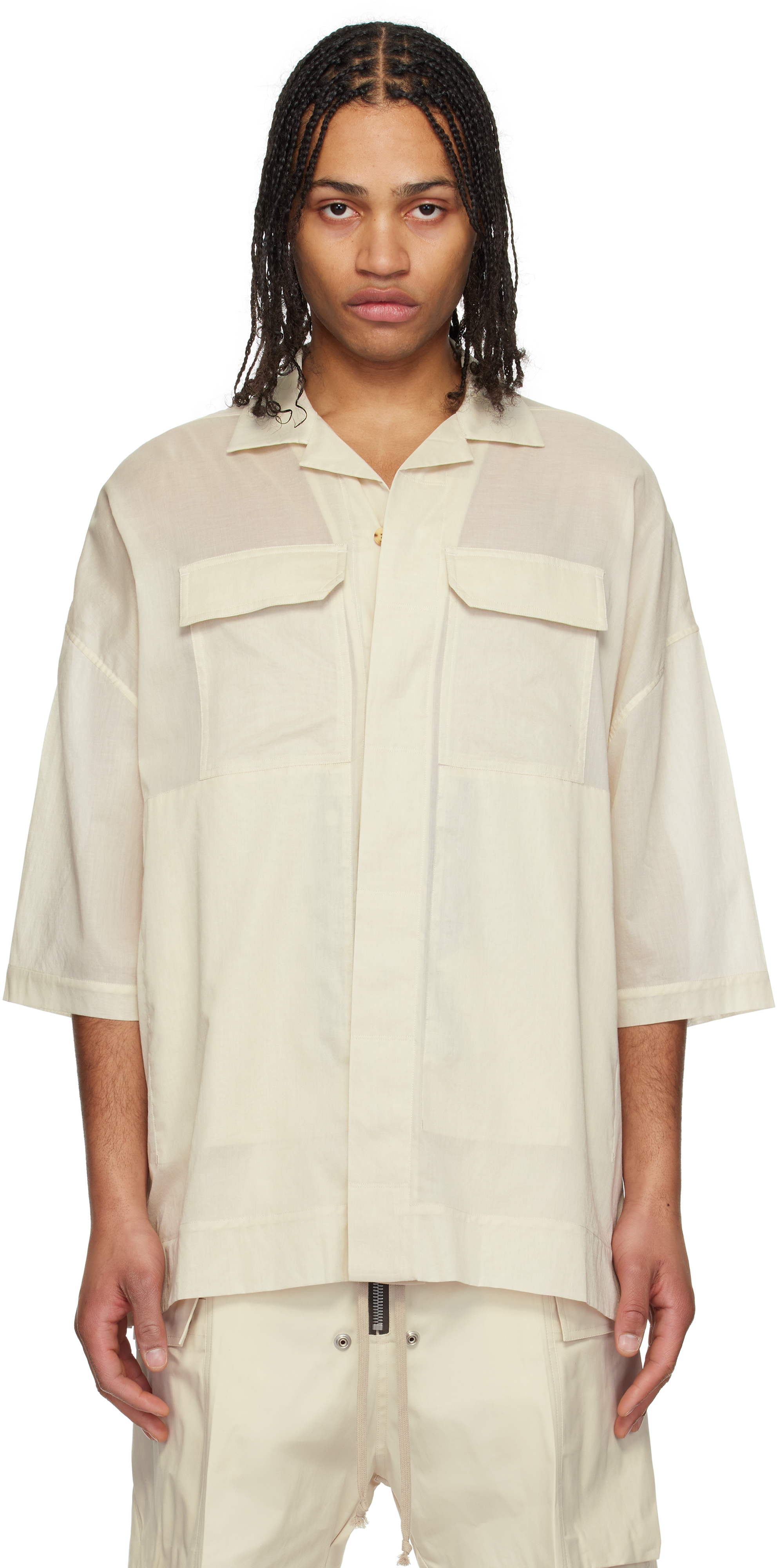 Rick Owens Off-white Hollywood Magnum Tommy Shirt In 41 Dinge