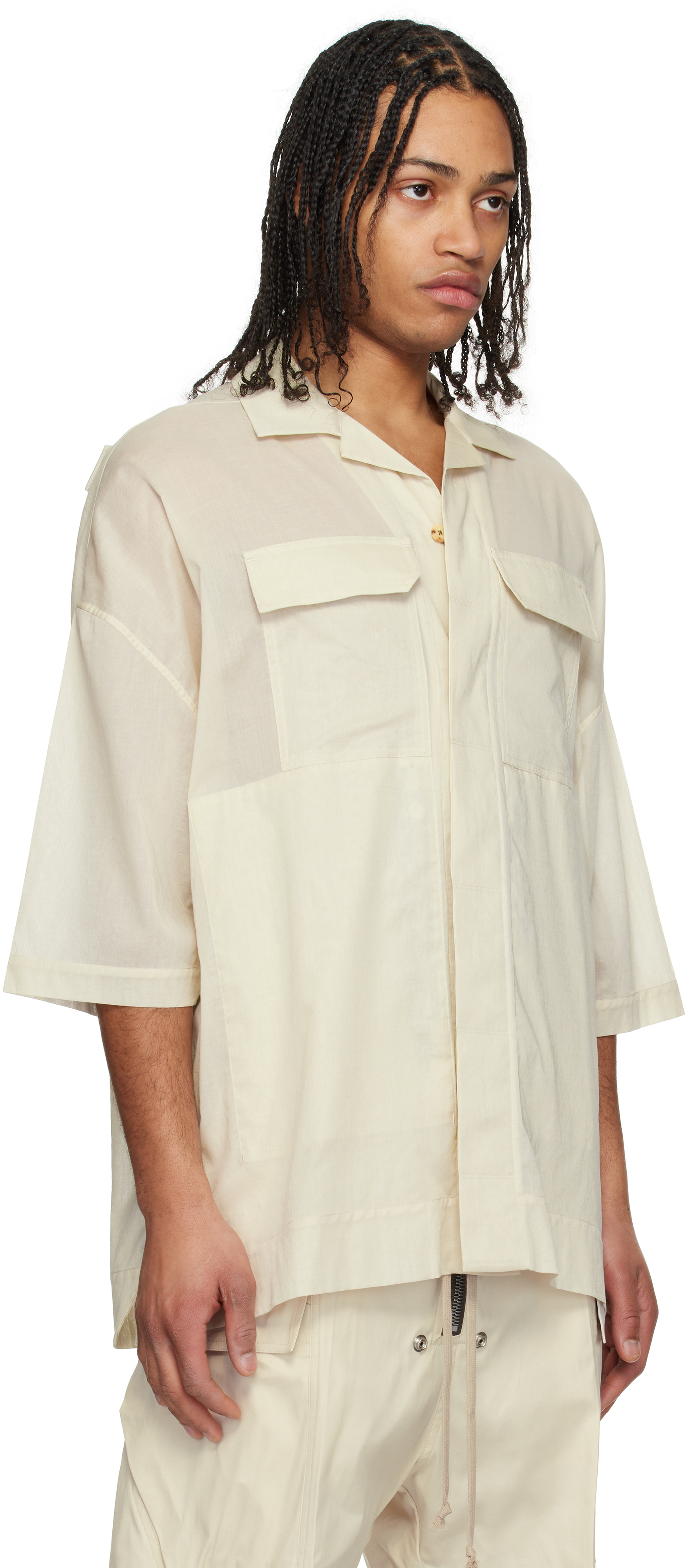 Rick Owens Off-white Hollywood Magnum Tommy Shirt In 41 Dinge