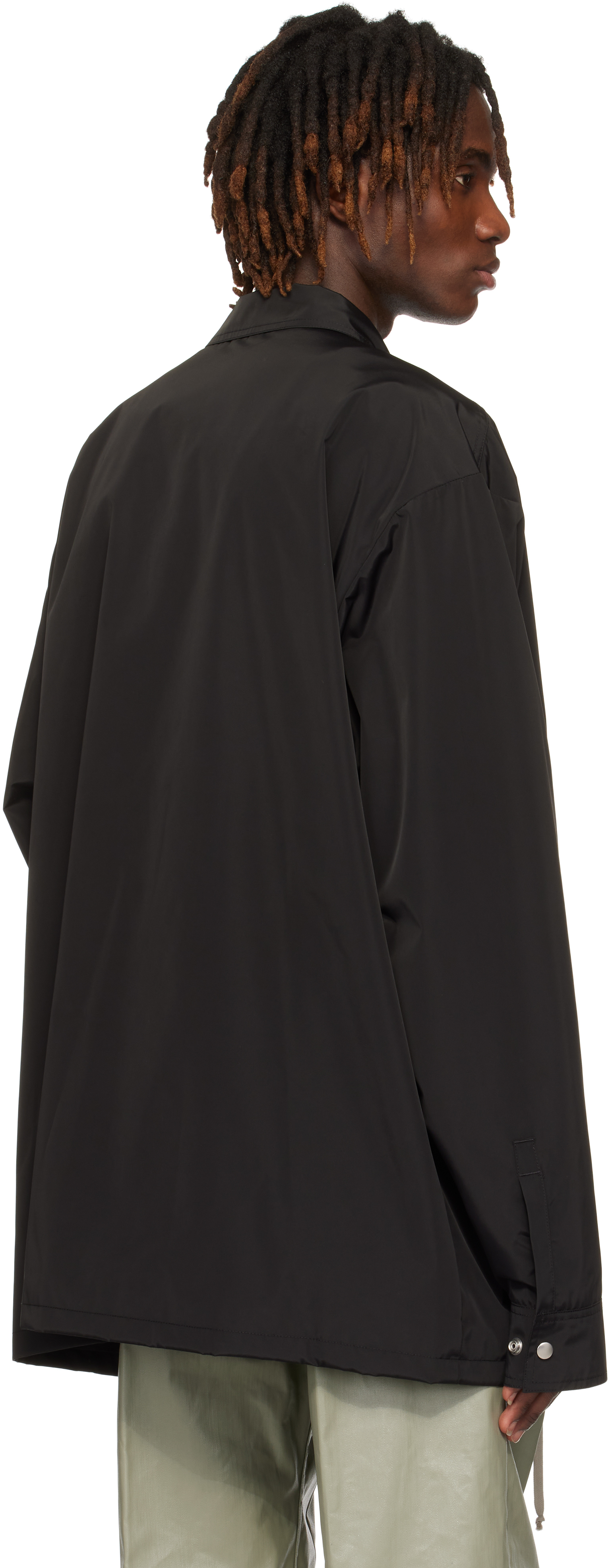 Rick Owens Collar Point Sleeves Long Drawstring Zip In 09 Black