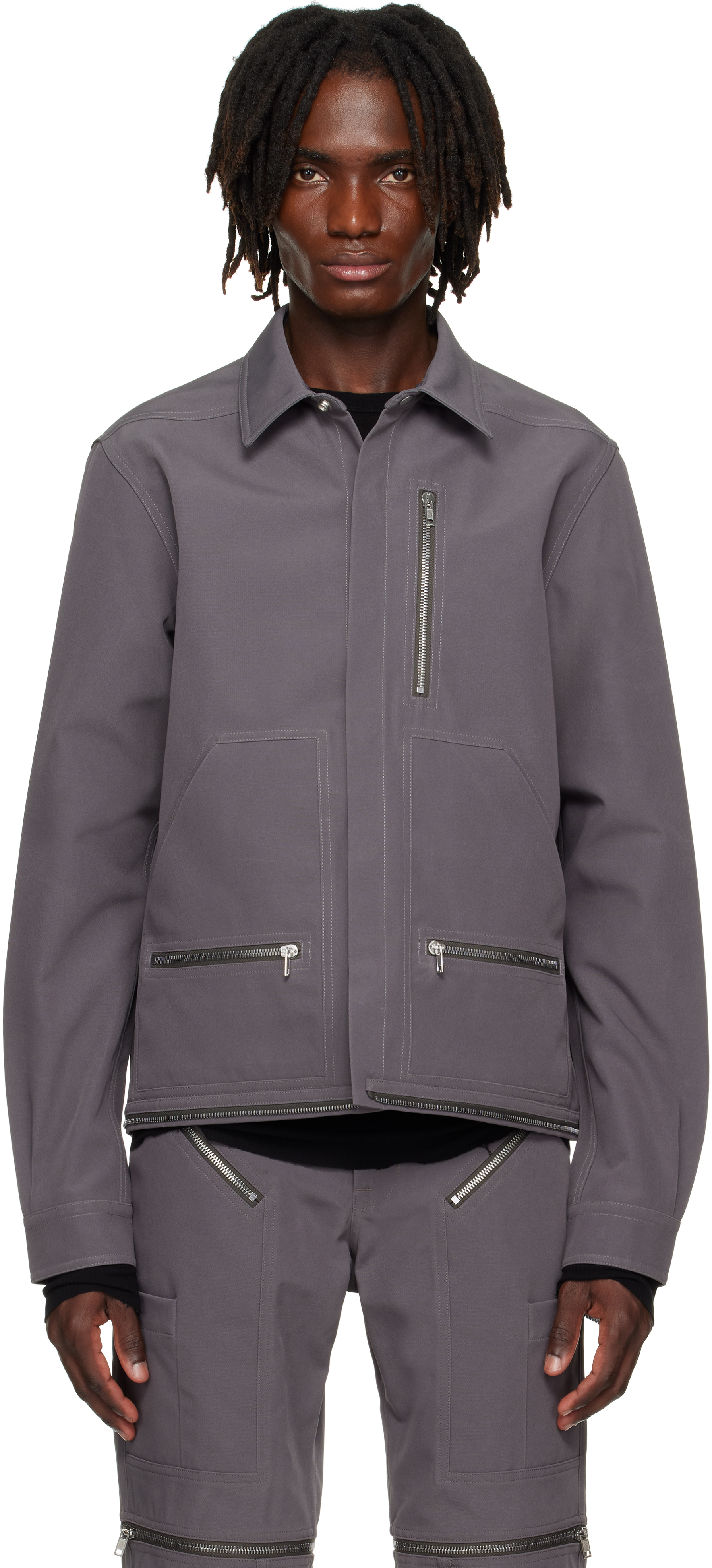 Rick Owens Gray Hollywood Headon Overshirt