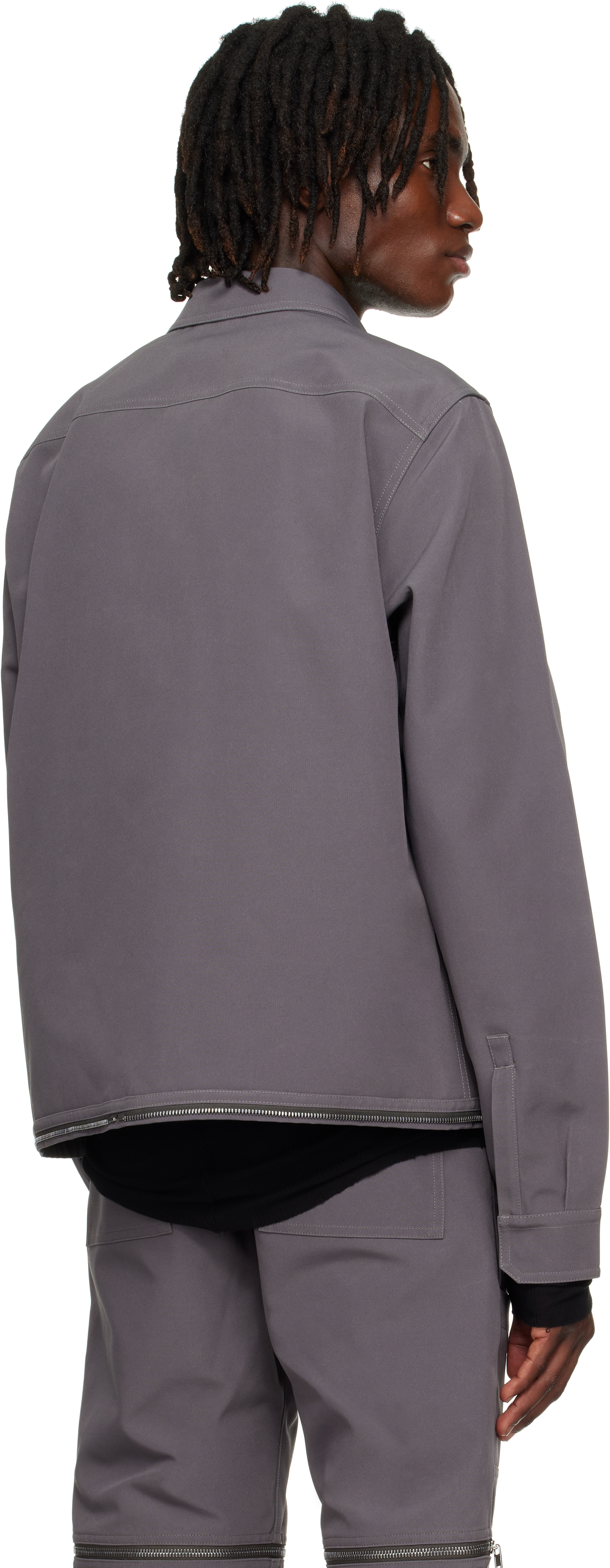 Rick Owens Gray Hollywood Headon Overshirt In Gray