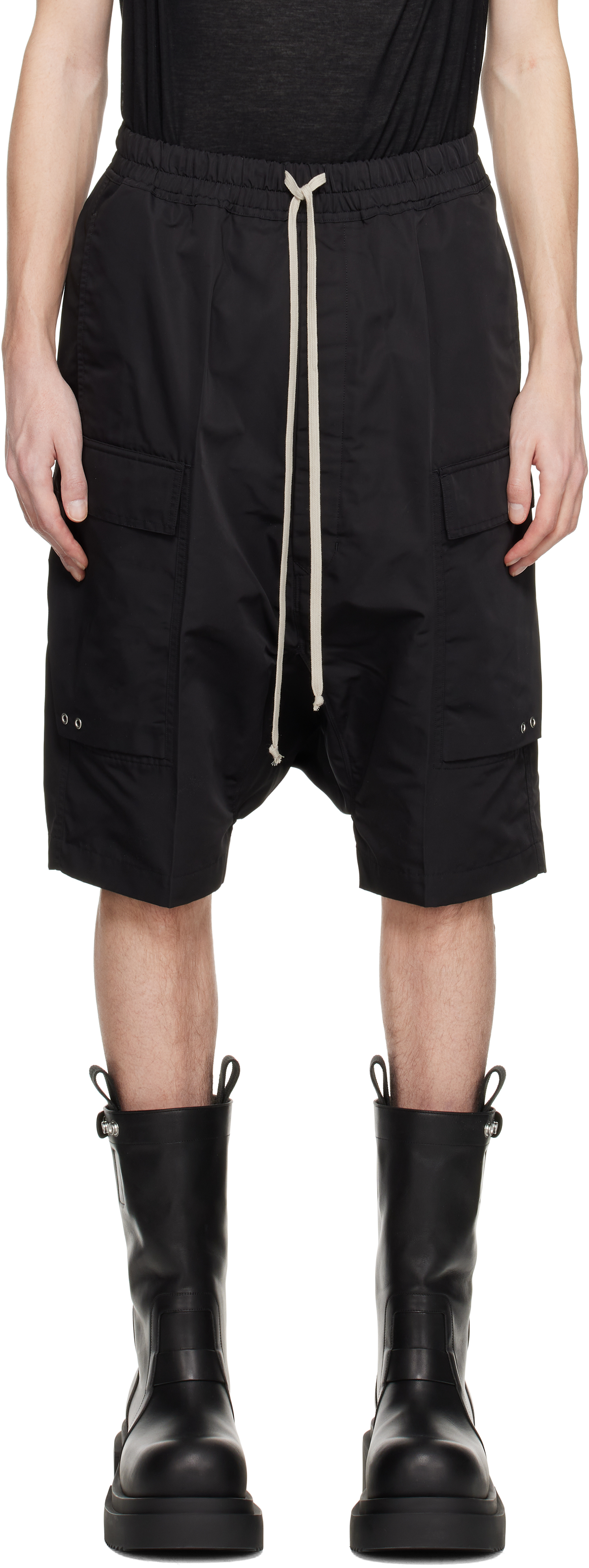 Rick Owensのブラック Hollywood Cargo Pods ショートパンツが