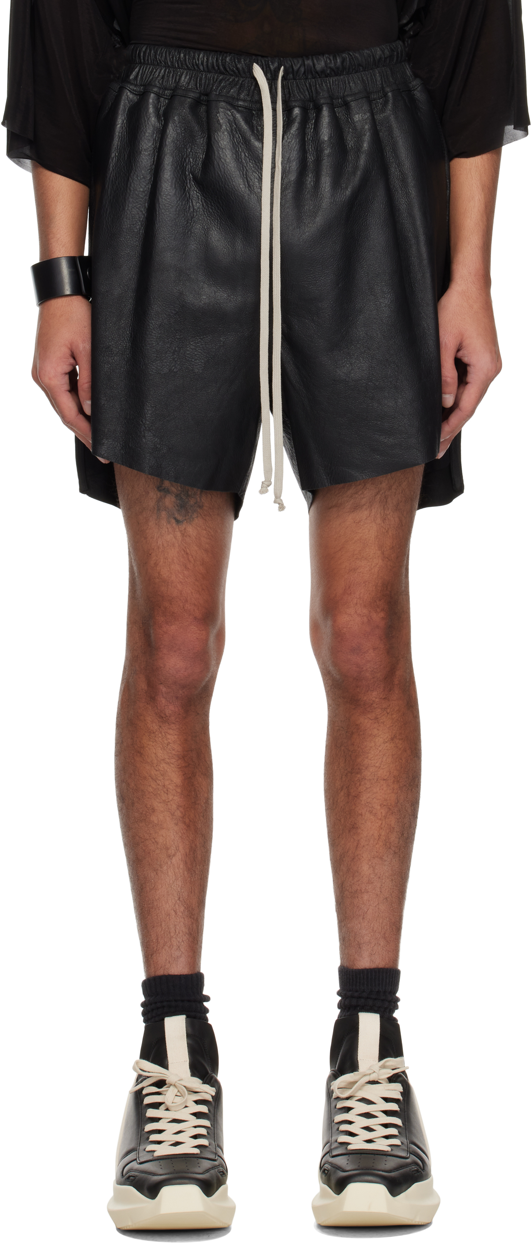 RICK OWENS Fog レザーショートパンツ 送料関税込 (RICK OWENS