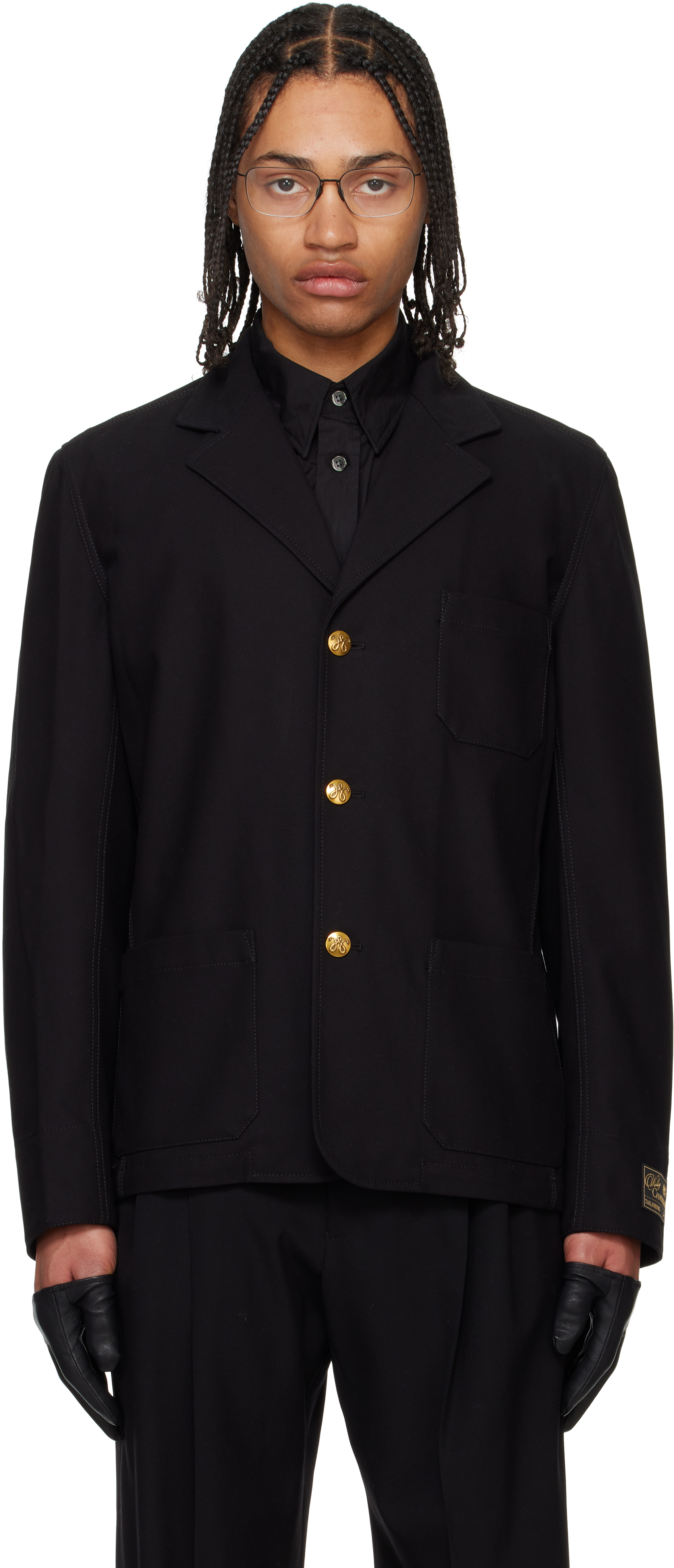 【関税込み】WILLY CHAVARRIA テーラードジャケット WILLY CHAVARRIAのブラック Workwear テーラードジャケットが