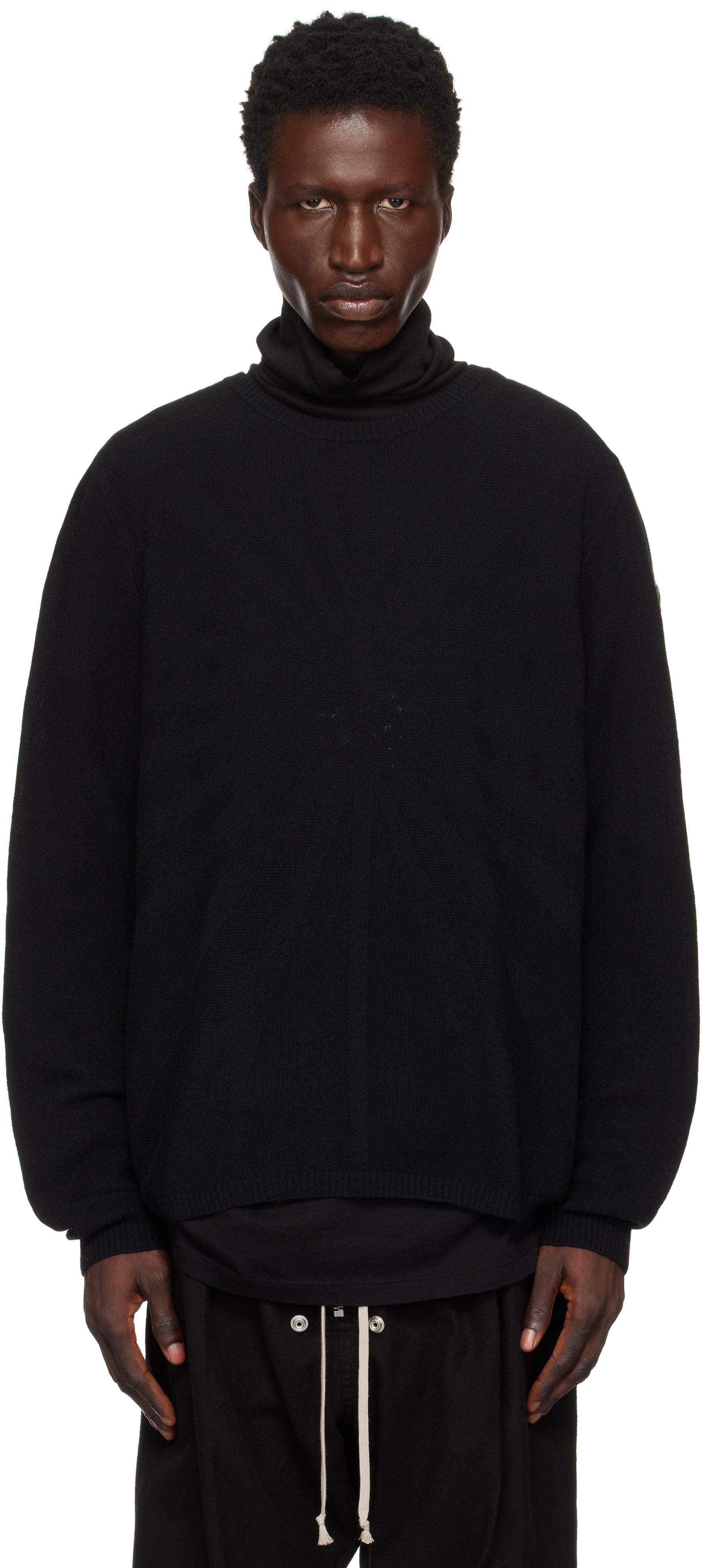 Moncler + Rick Owens Black Wool and Cashmere Sweater