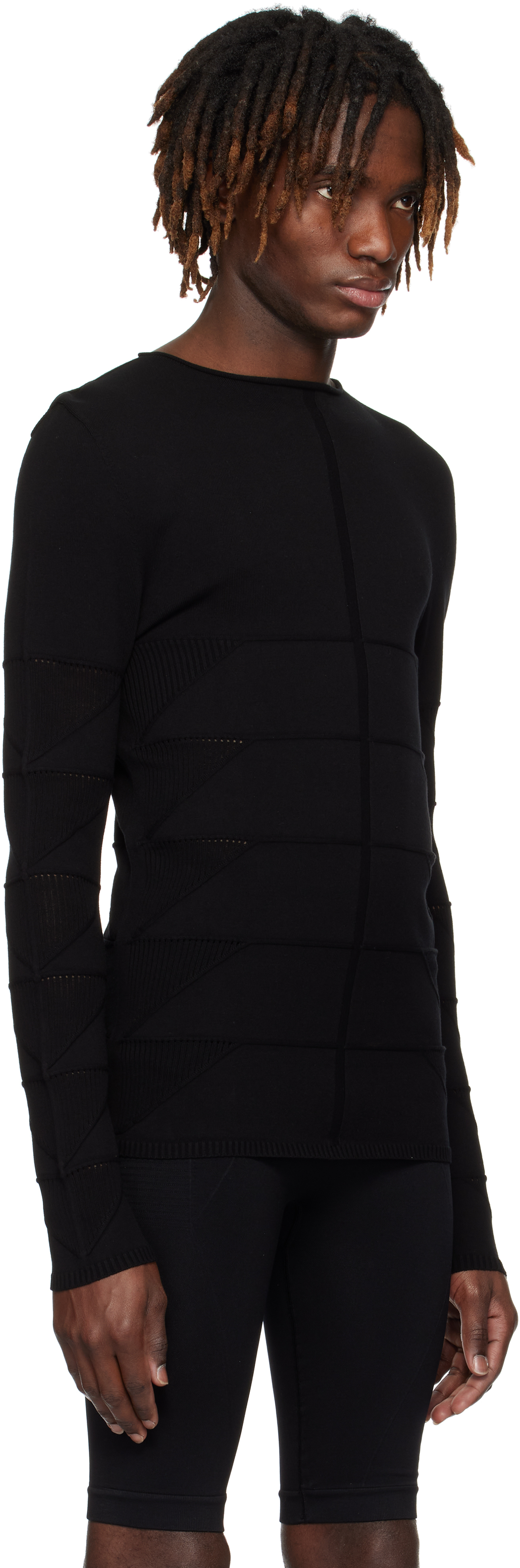 Rick Owens Black Hollywood Long Sleeve Sweater In 09 Black