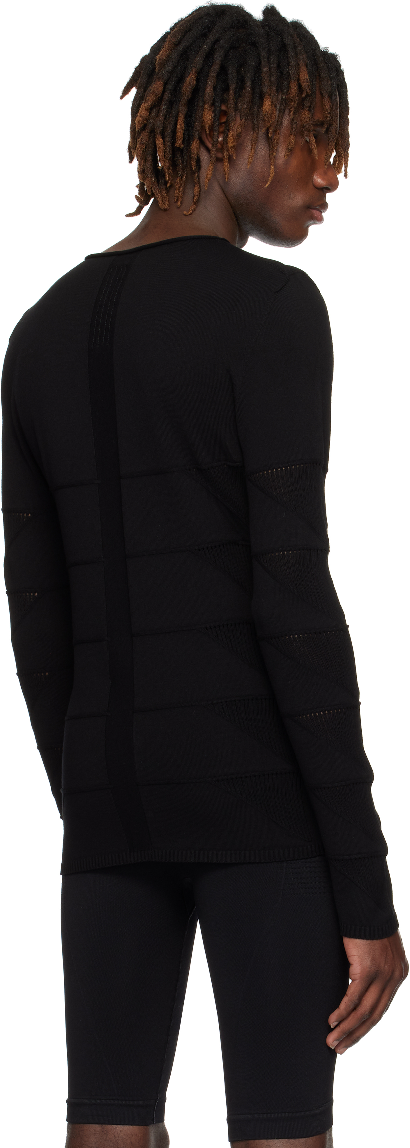 Rick Owens Black Hollywood Long Sleeve Sweater In 09 Black