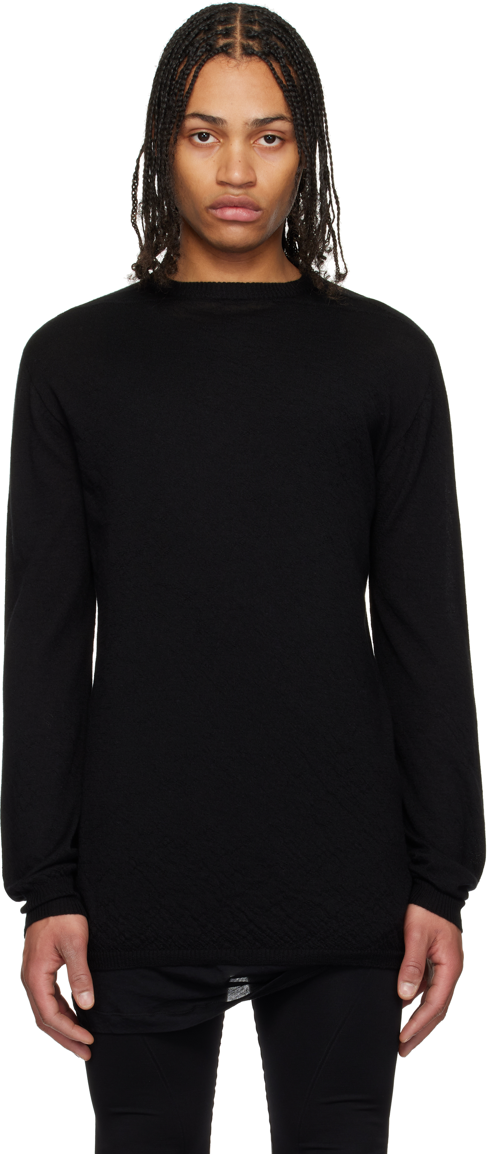 Rick Owens: Black Hollywood Oversized Level Sweater | SSENSE