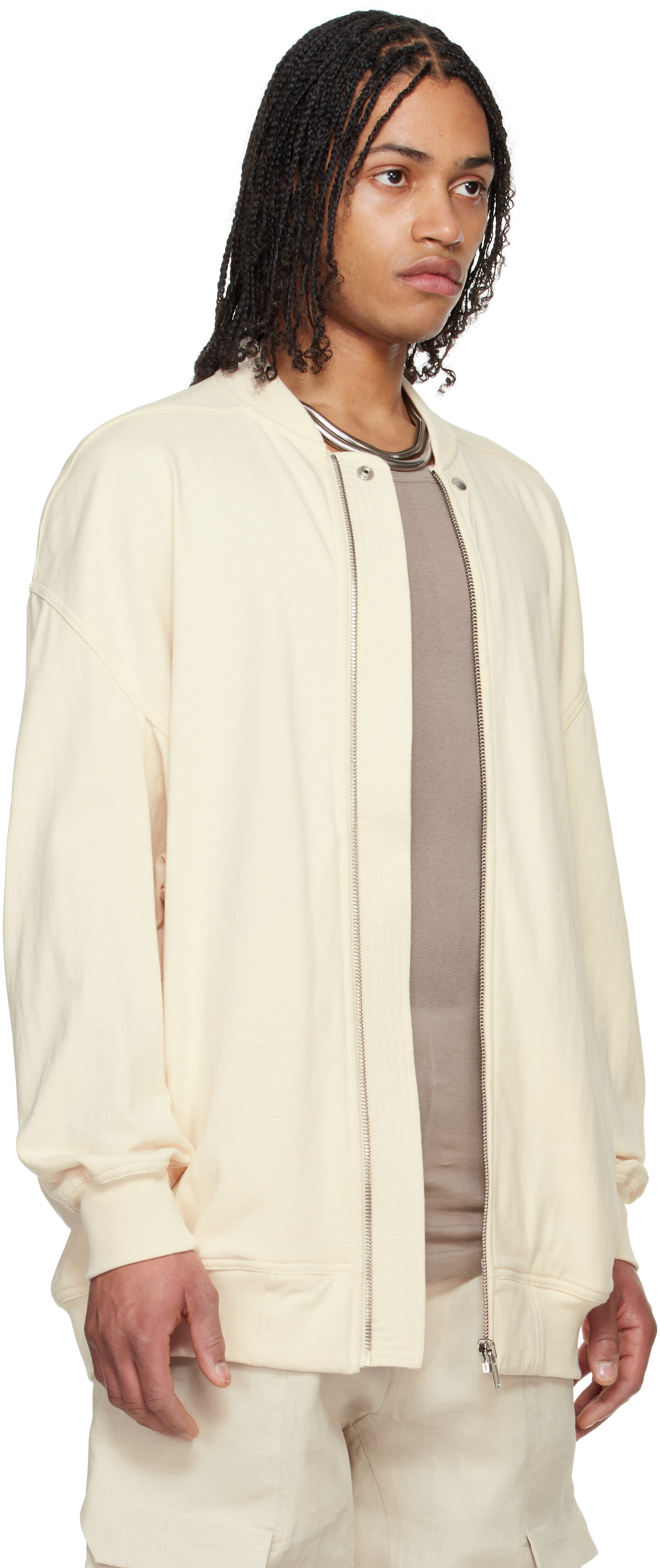 Rick Owens Off-white Hollywood Jumbo Flight Bomber Jacket In 21 Natural