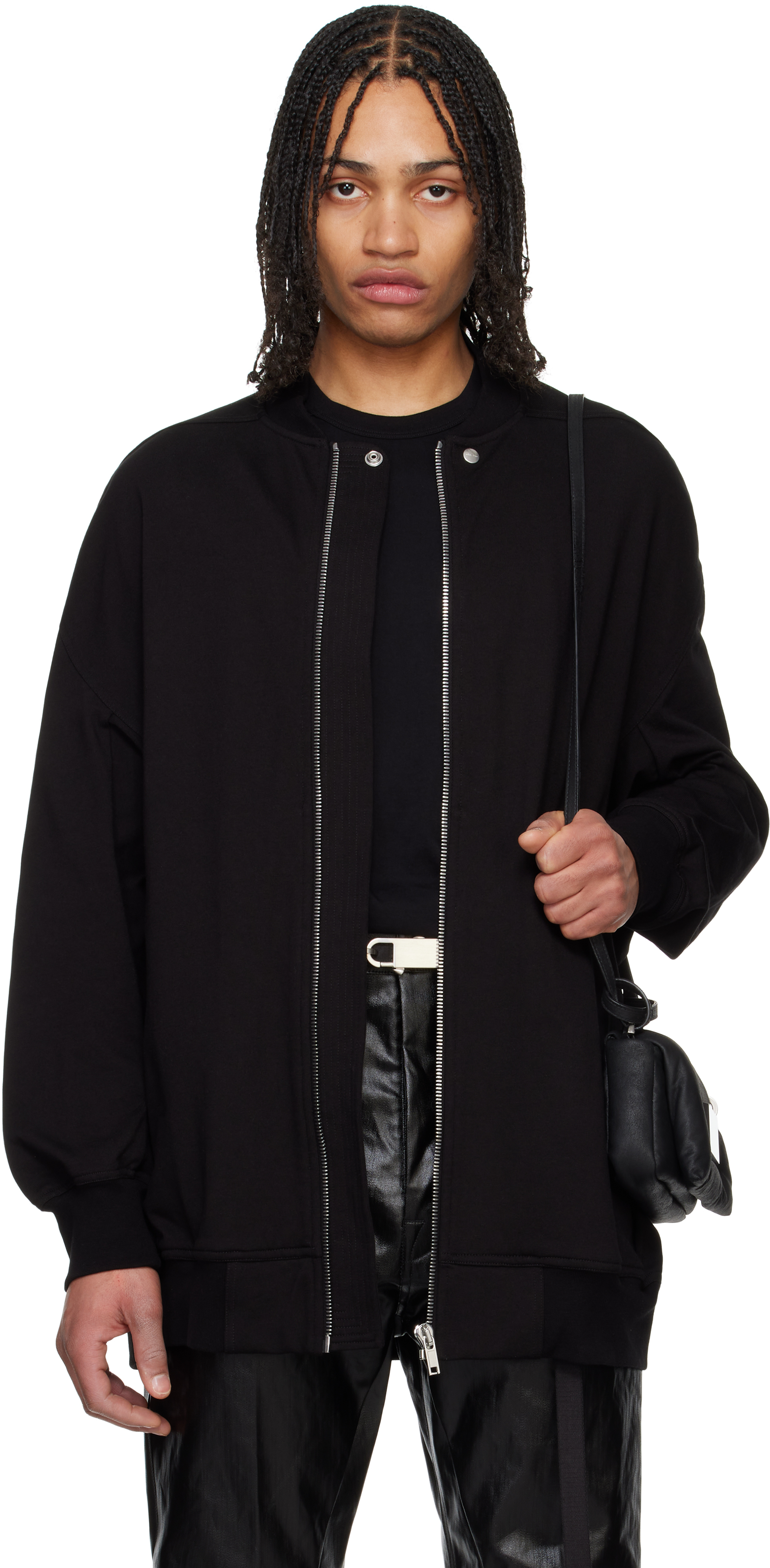 Rick Owens Black Hollywood Jumbo Flight Bomber Jacket In 09 Black