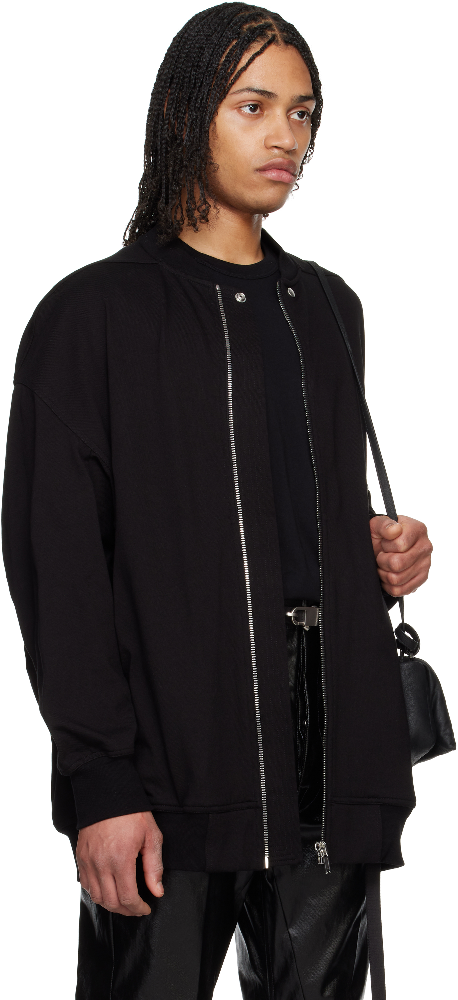Rick Owens Black Hollywood Jumbo Flight Bomber Jacket In 09 Black