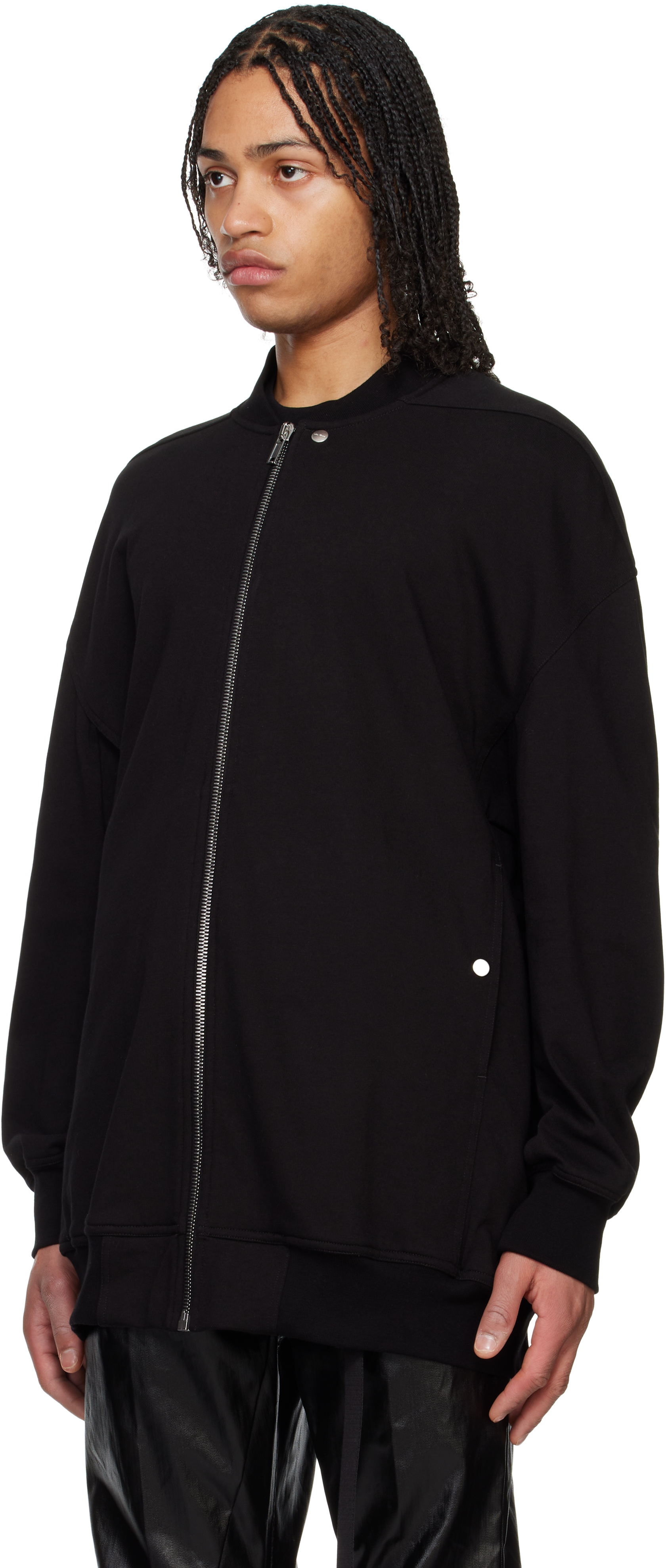 Rick Owens Black Hollywood Jumbo Flight Bomber Jacket In 09 Black