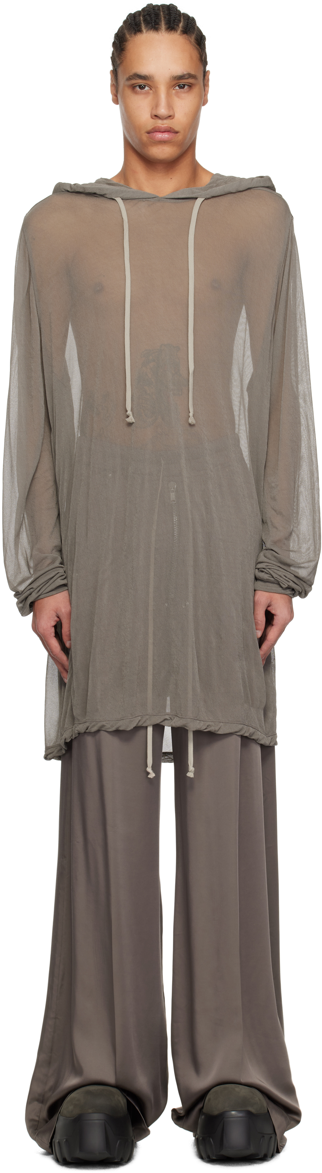 【Rick Owens】Hollywood ビスコース クレープジャージ フーディ Rick Owens】Hollywood ビスコース クレープジャージ フーディ