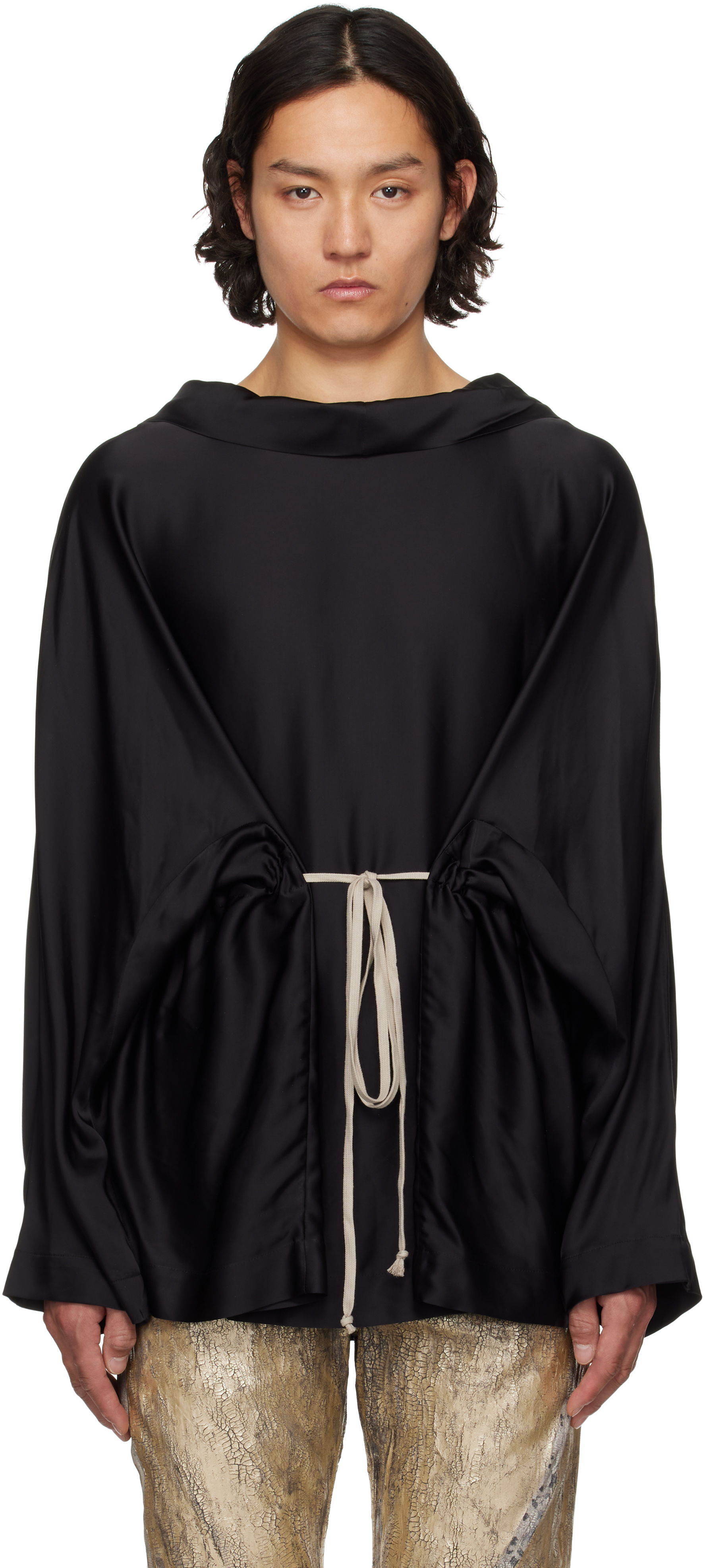 Black Hollywood Hooded Tunic Hoodie