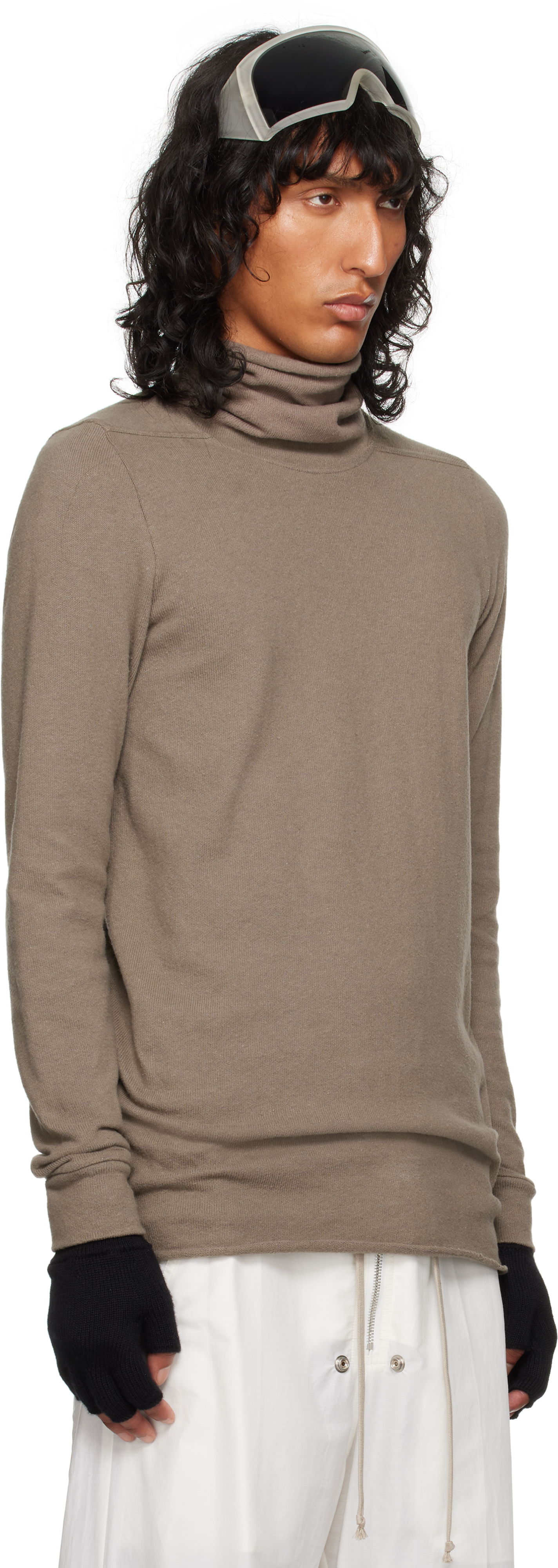 Rick Owens Moncler + Gray Surf Turtleneck In 25u Dust
