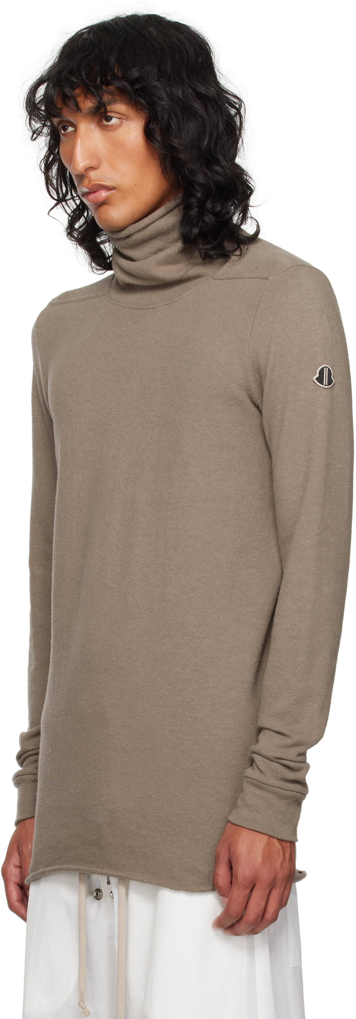Rick Owens Moncler + Gray Surf Turtleneck In 25u Dust