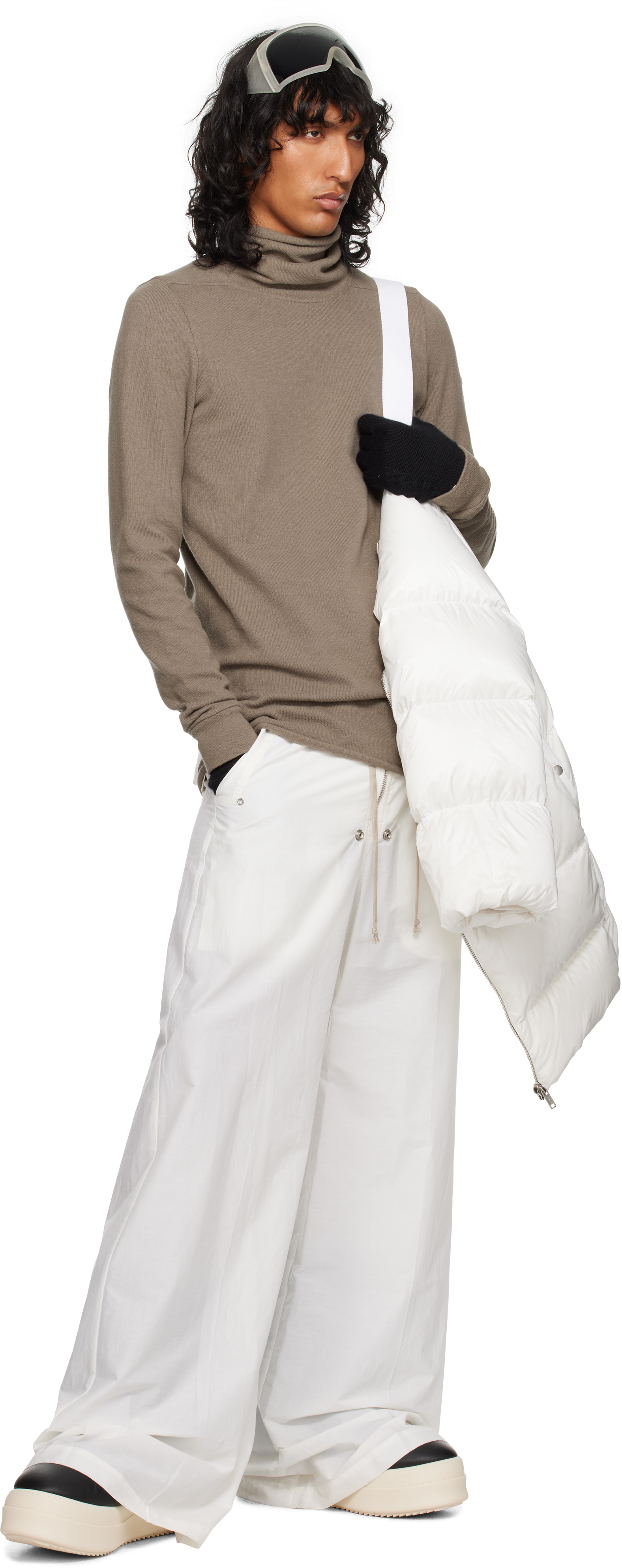 Rick Owens Moncler + Gray Surf Turtleneck In 25u Dust