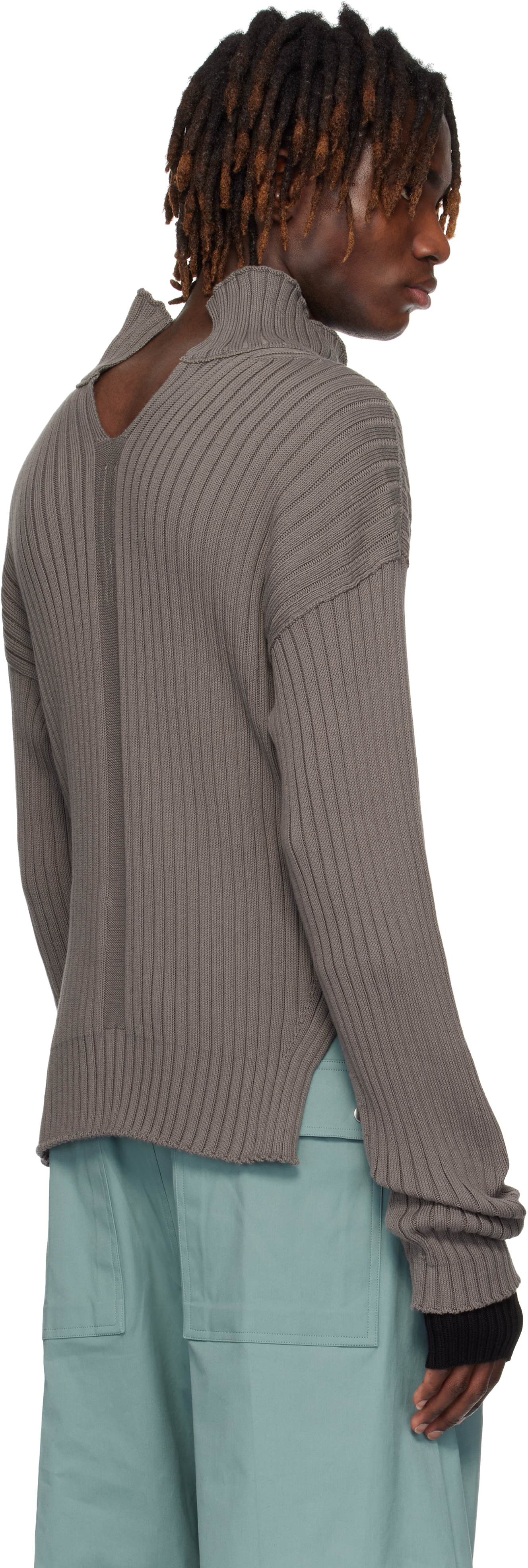 Rick Owens Gray Hollywood Tabard Sweater In 34 Dust