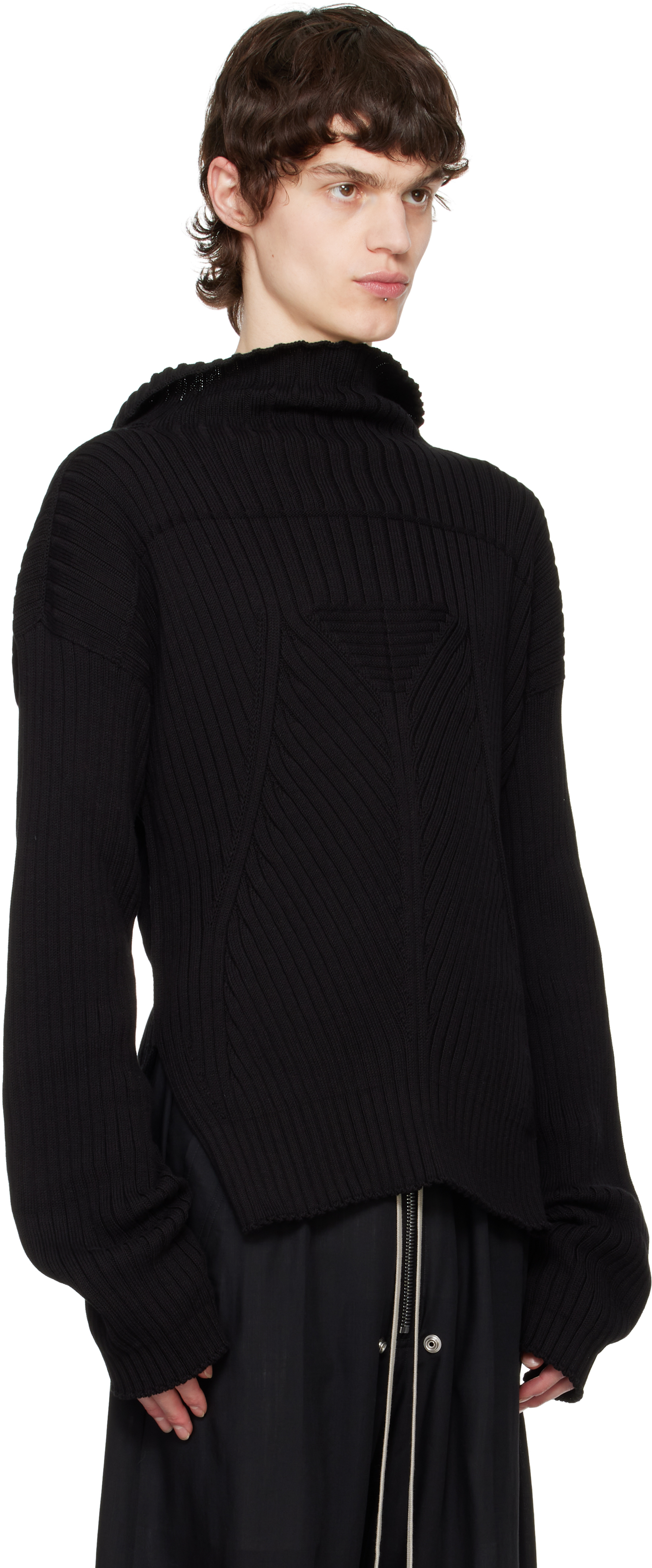 Rick Owens Black Hollywood Tabard Sweater In 09 Black