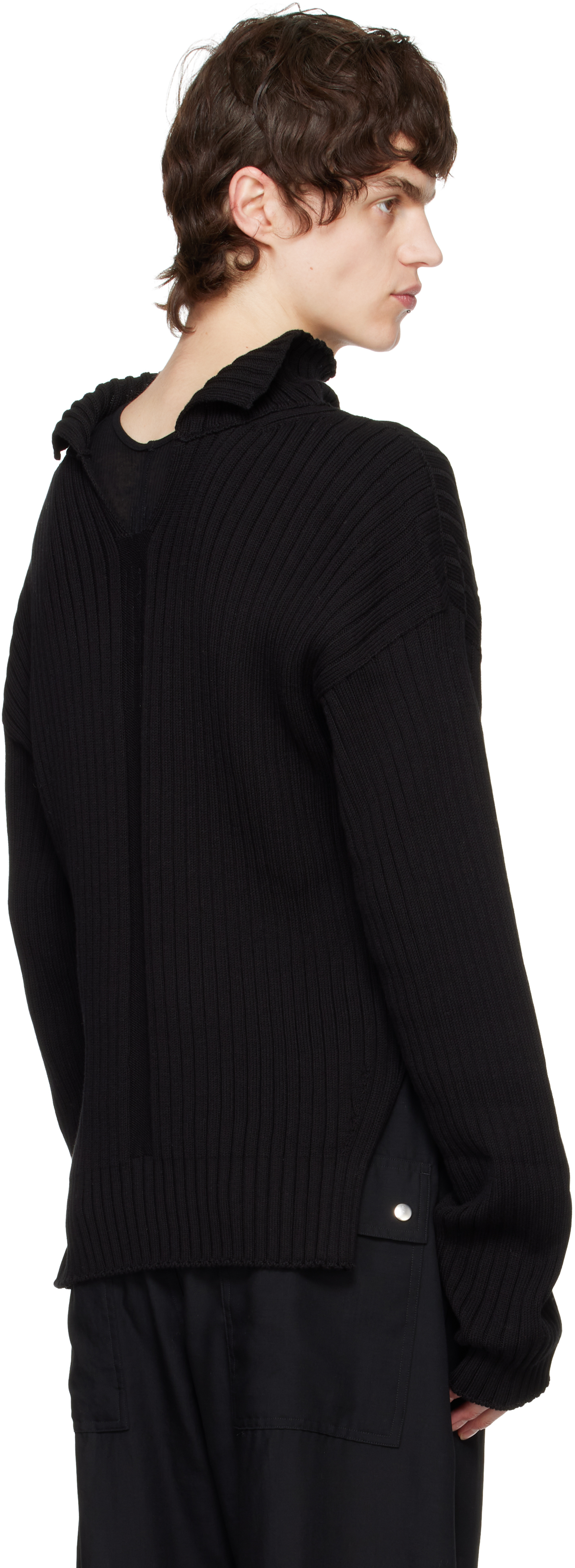 Rick Owens Black Hollywood Tabard Sweater In 09 Black