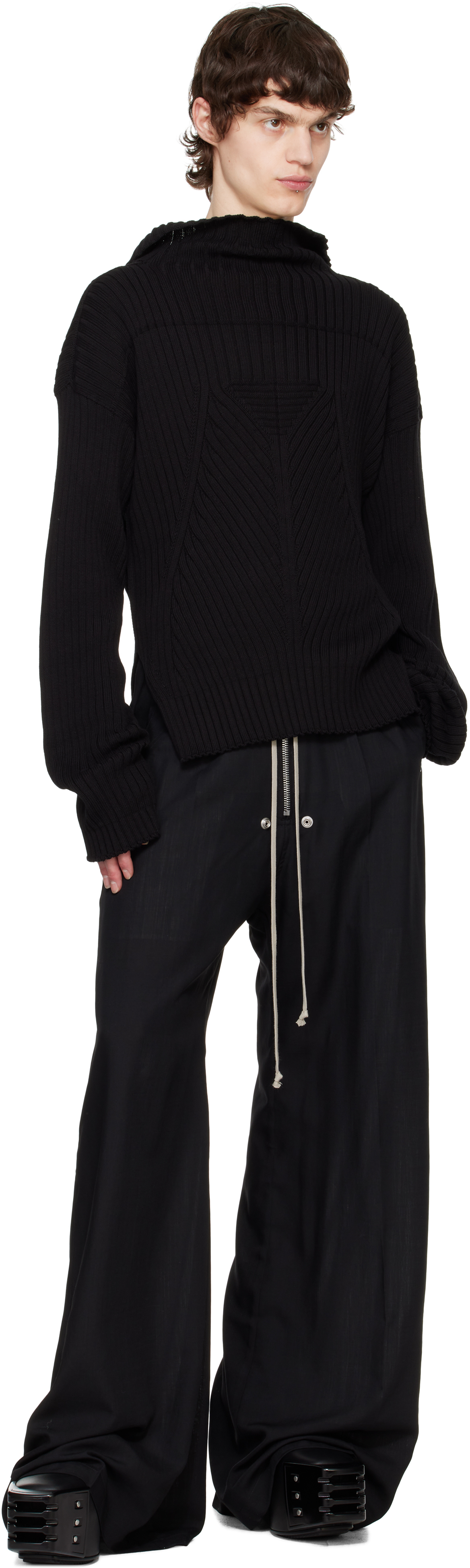 Rick Owens Black Hollywood Tabard Sweater In 09 Black