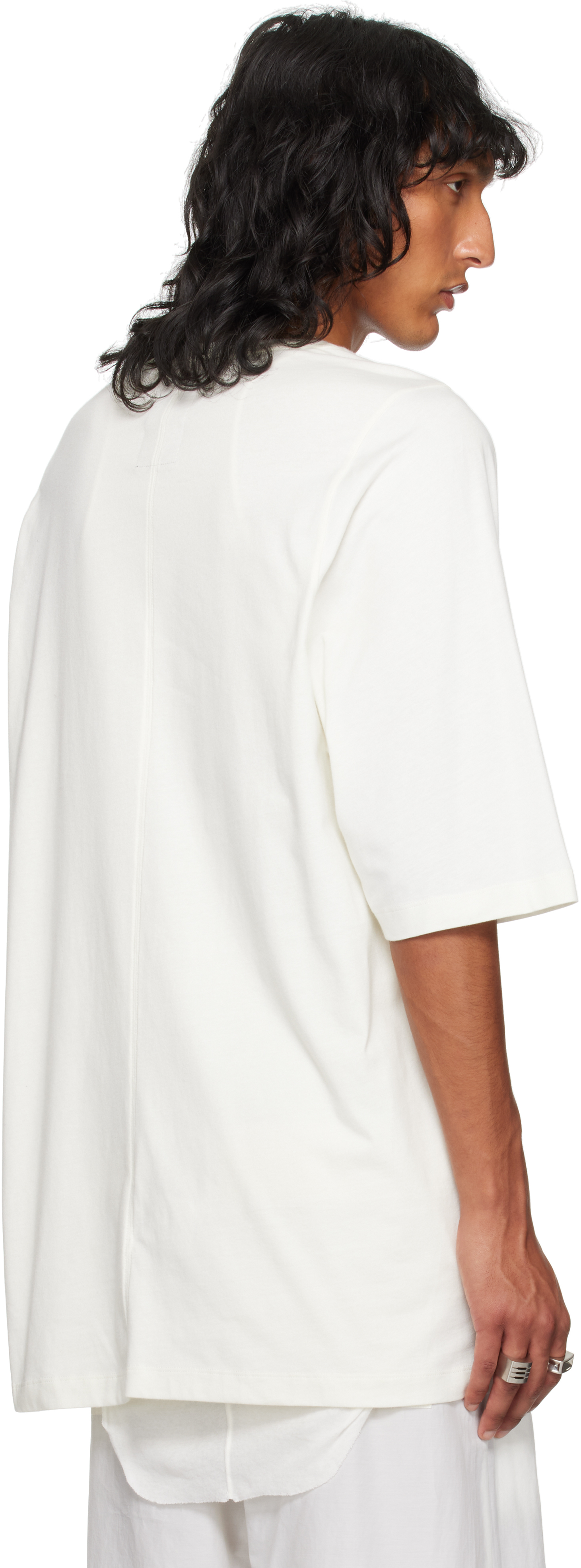 Rick Owens Moncler + Off-white Organic Cotton T-shirt In 41 Milk