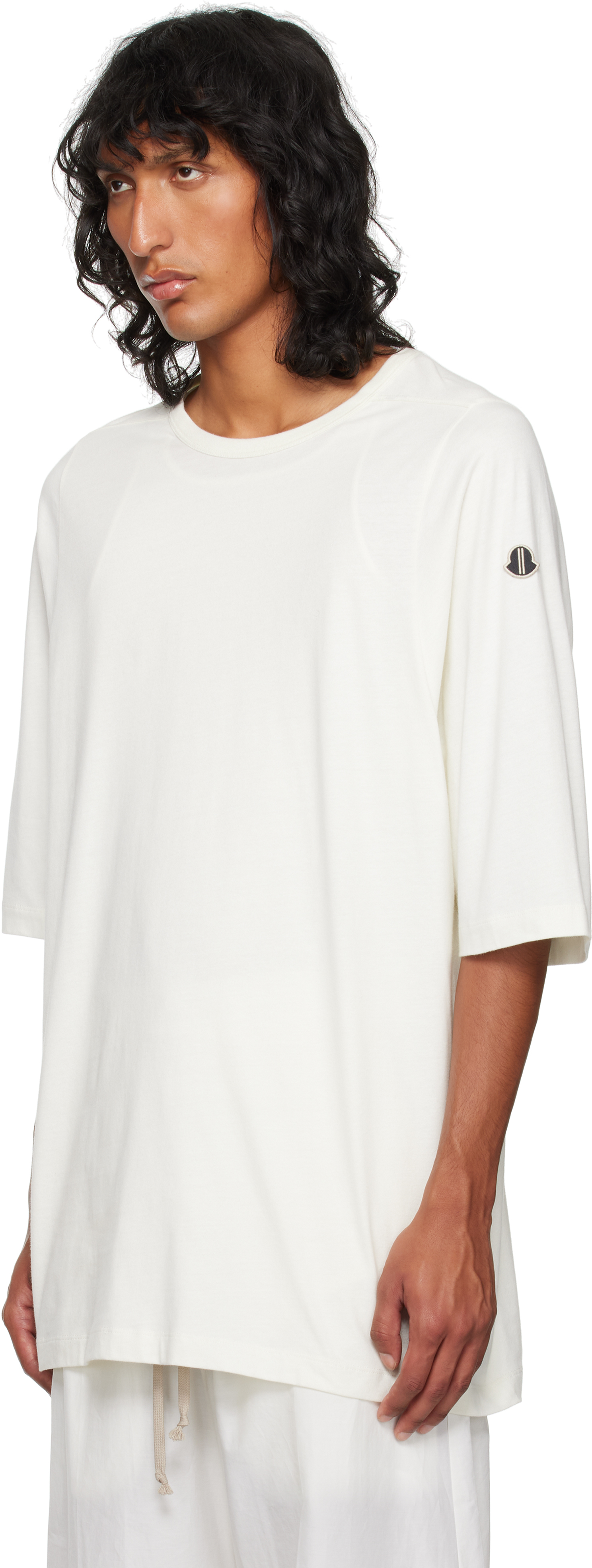 Rick Owens Moncler + Off-white Organic Cotton T-shirt In 41 Milk