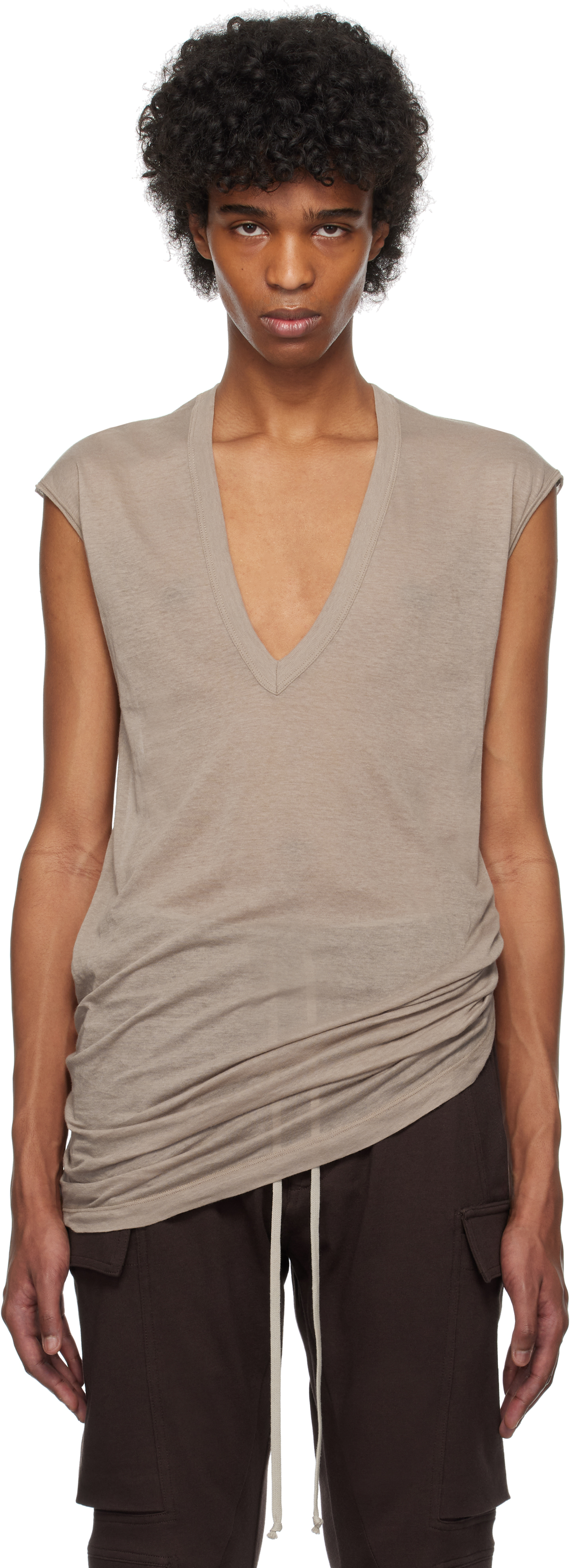 Rick Owensのトープ Hollywood Deep V SL トップスがセール中
