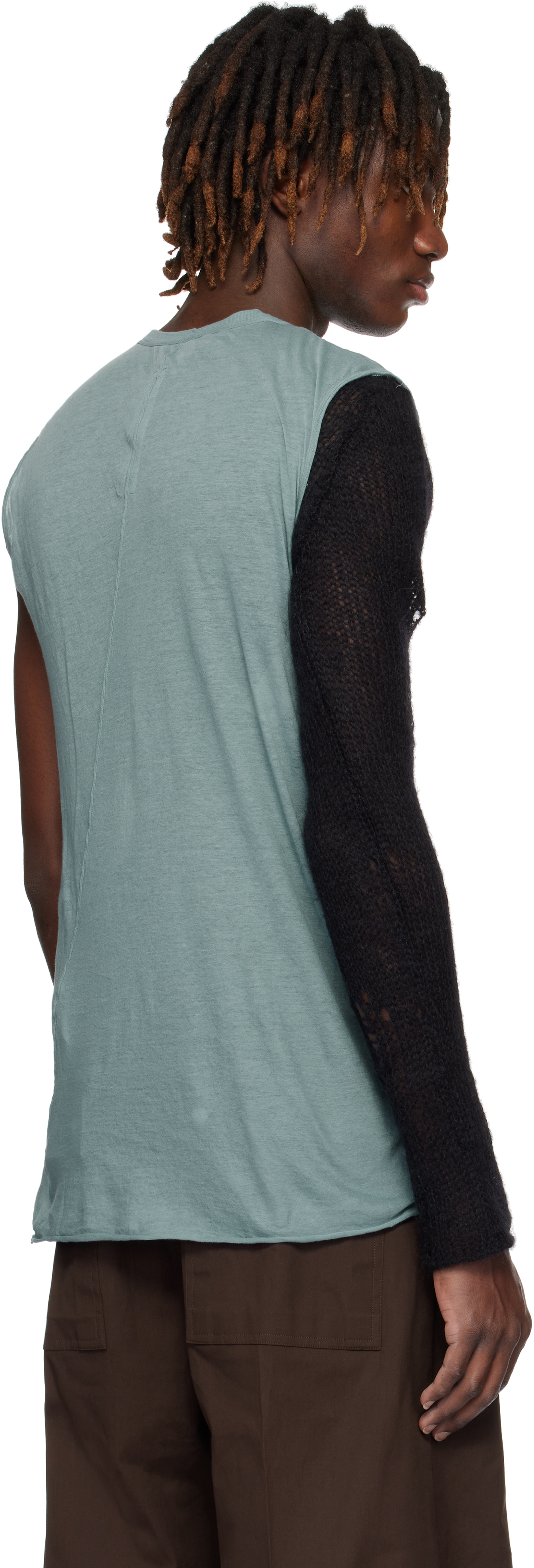 Rick Owens Blue Hollywood Basic Sl Tank Top In 66 Mouthwash