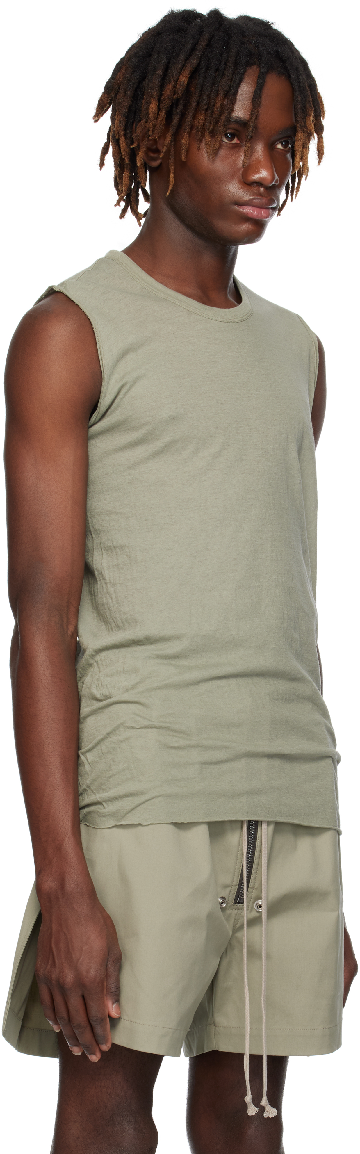 Rick Owens Green Hollywood Basic Sl Tank Top In 15 Celadon