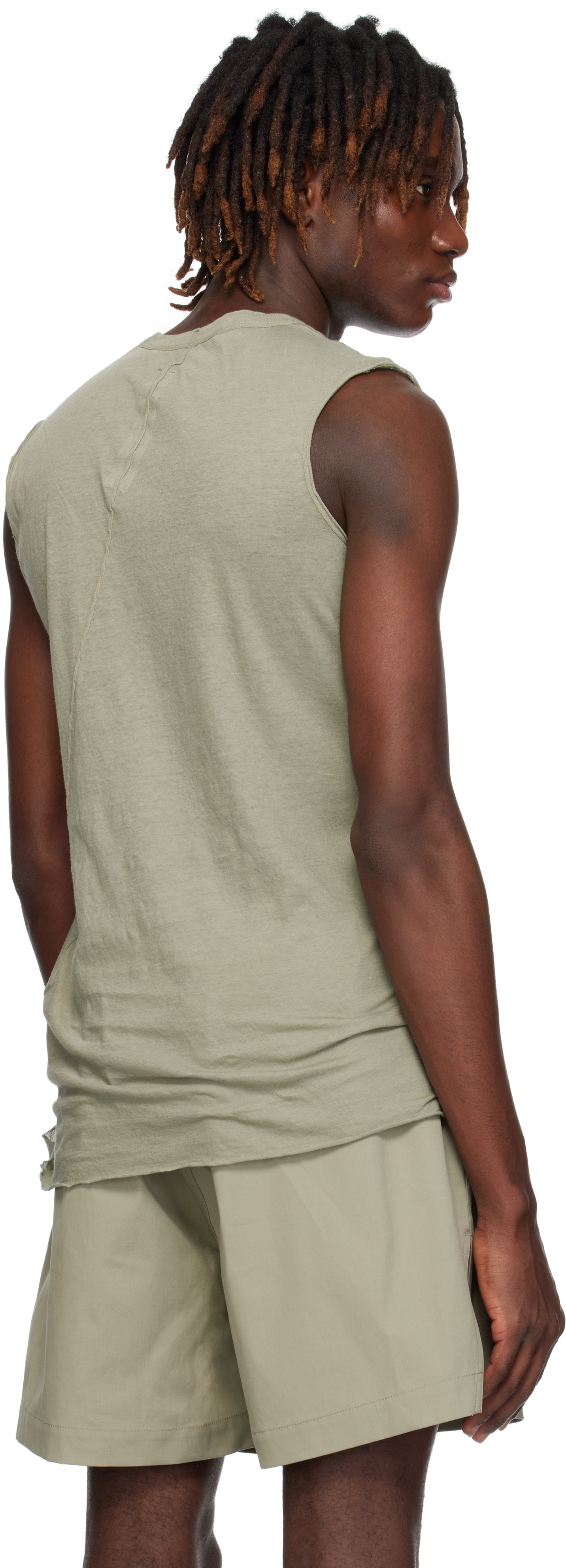 Rick Owens Green Hollywood Basic Sl Tank Top In 15 Celadon