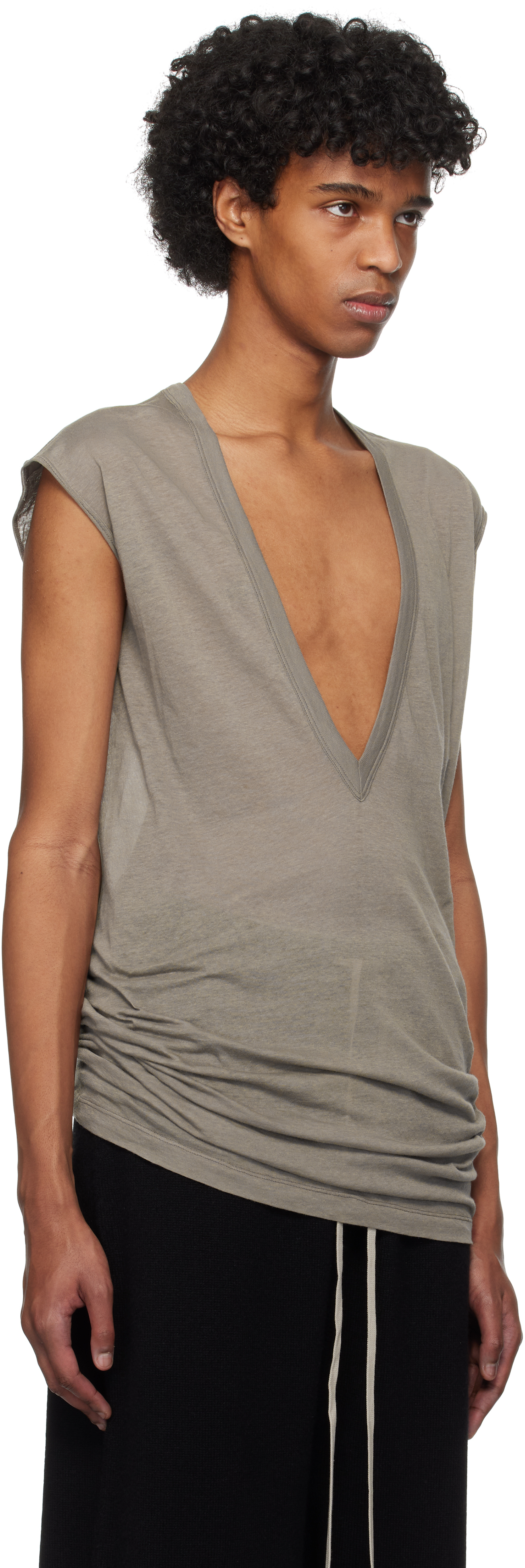Rick Owens Gray Holywood Dylan T-shirt In 34 Dust