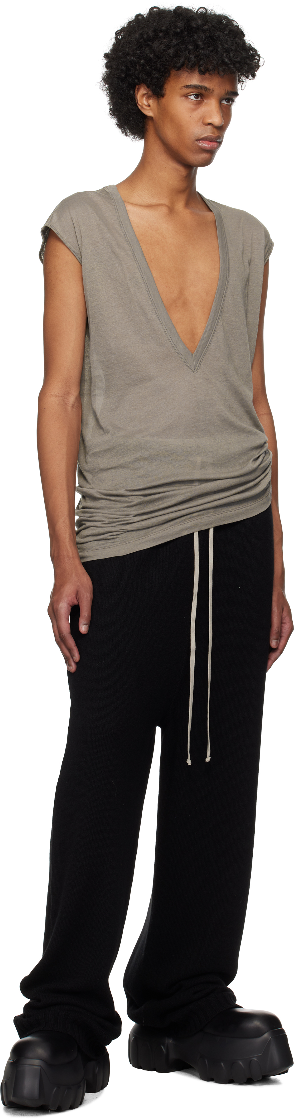 Rick Owens Gray Holywood Dylan T-shirt In 34 Dust