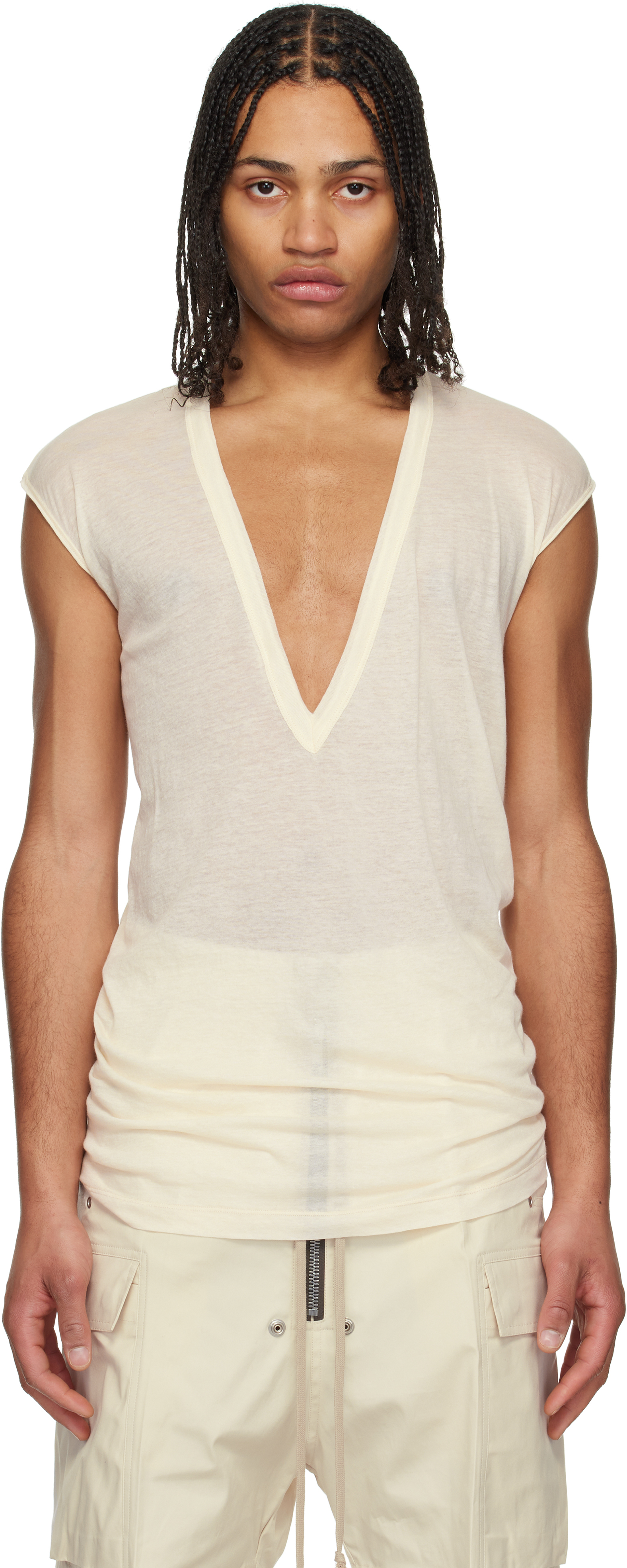 Rick Owens Off-white Hollywood Dylan T-shirt In 21 Natural