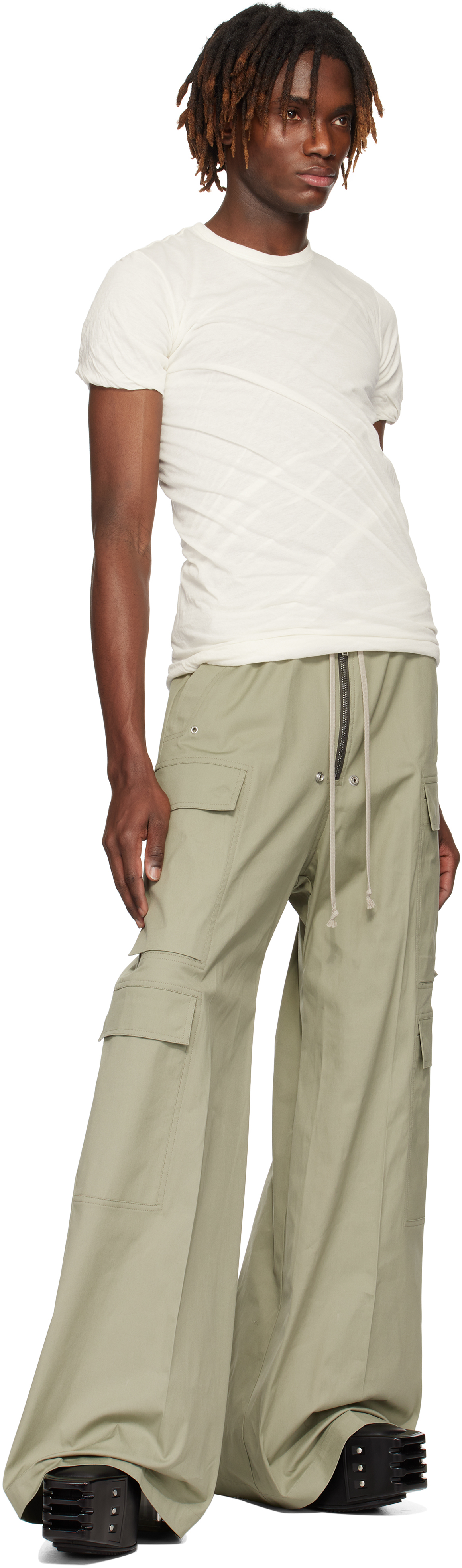 Rick Owens White Hollywood Double Ss T-shirt In 11 Milk