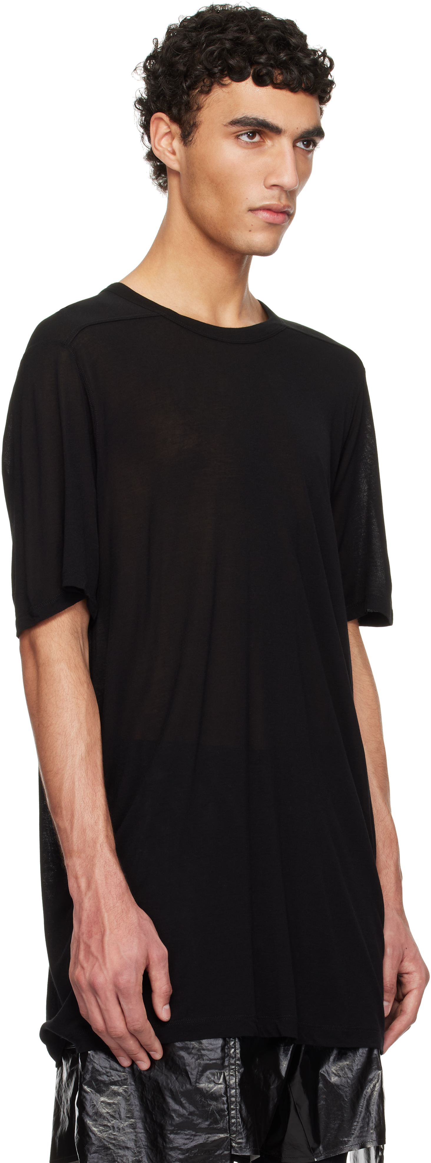 Rick Owens Black Hollywood Level T-shirt In 09 Black