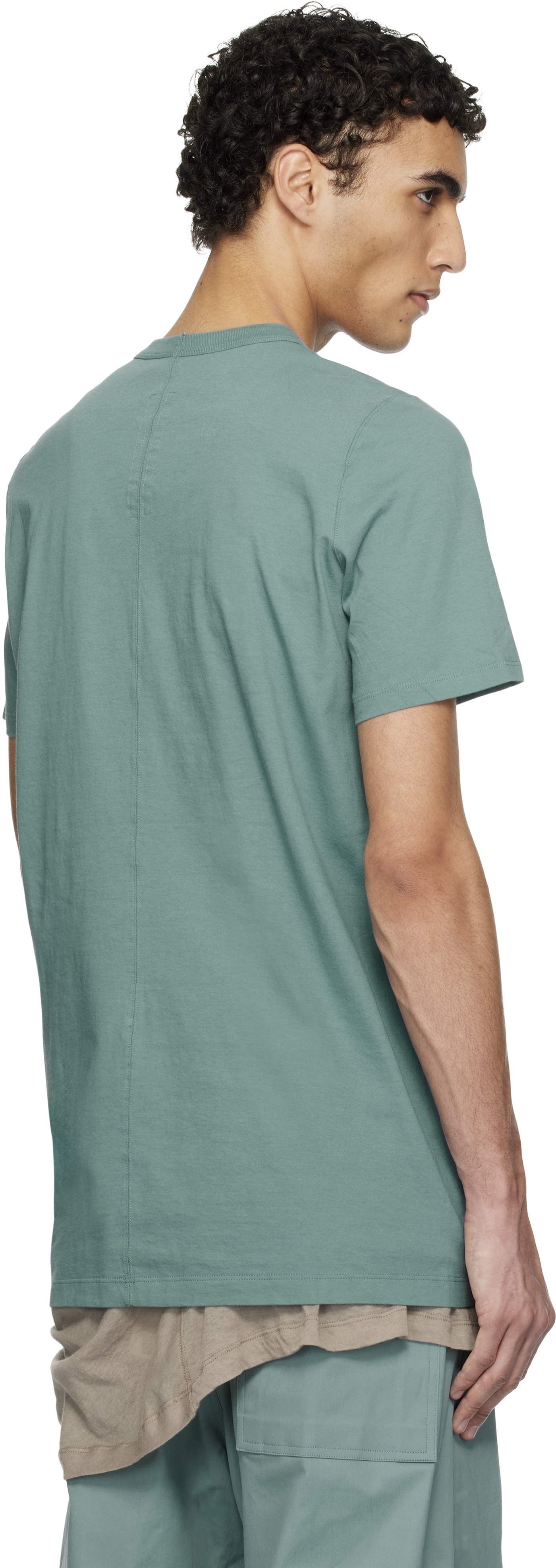 Rick Owens Blue Hollywood Short Level T-shirt In 66 Mouthwash