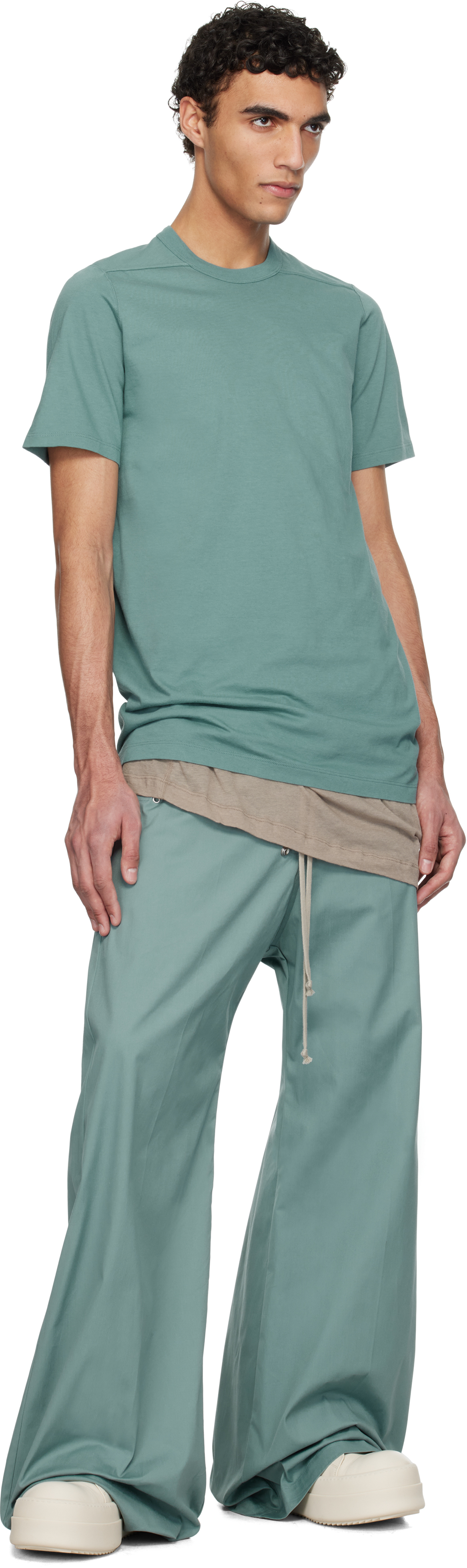 Rick Owens Blue Hollywood Short Level T-shirt In 66 Mouthwash