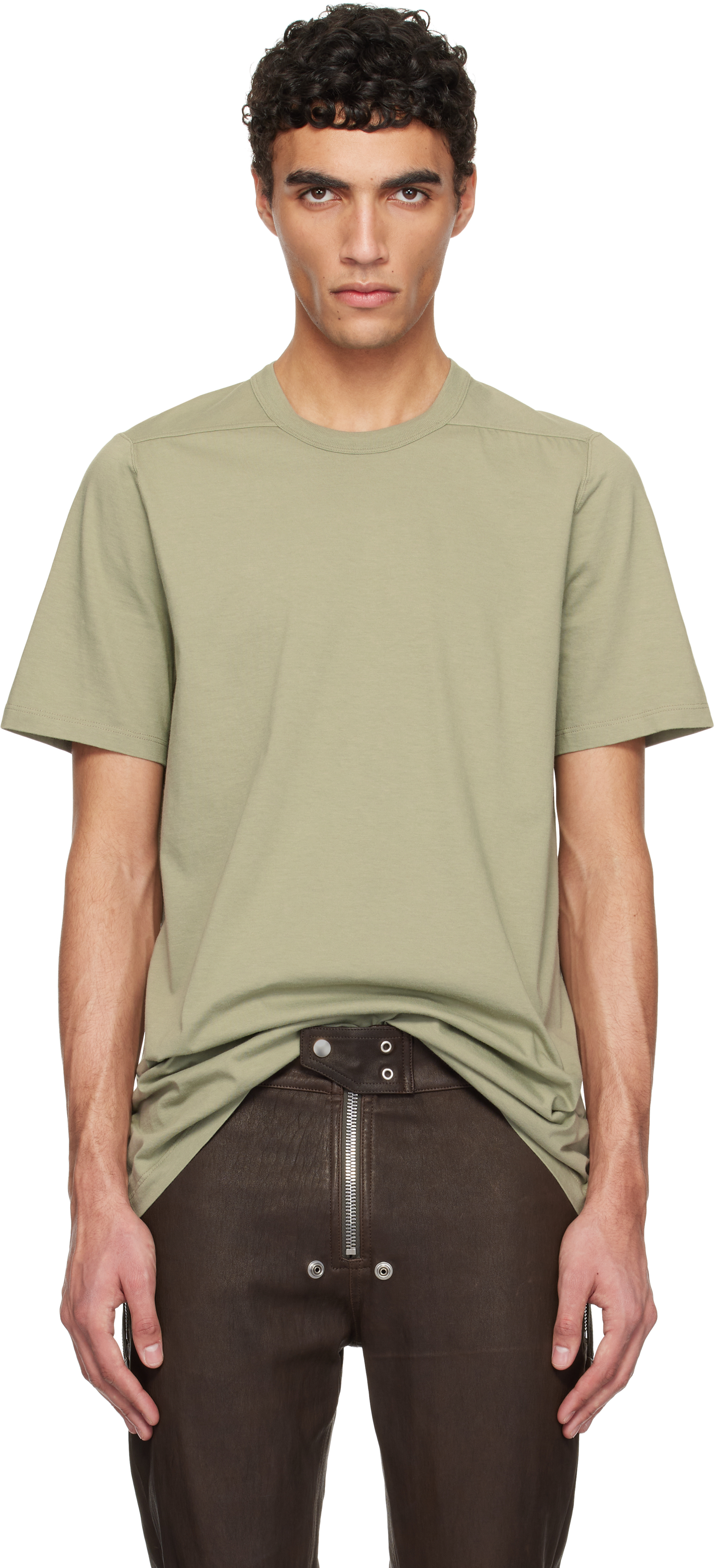 Rick Owens Green Hollywood Level T-shirt In 15 Celadon