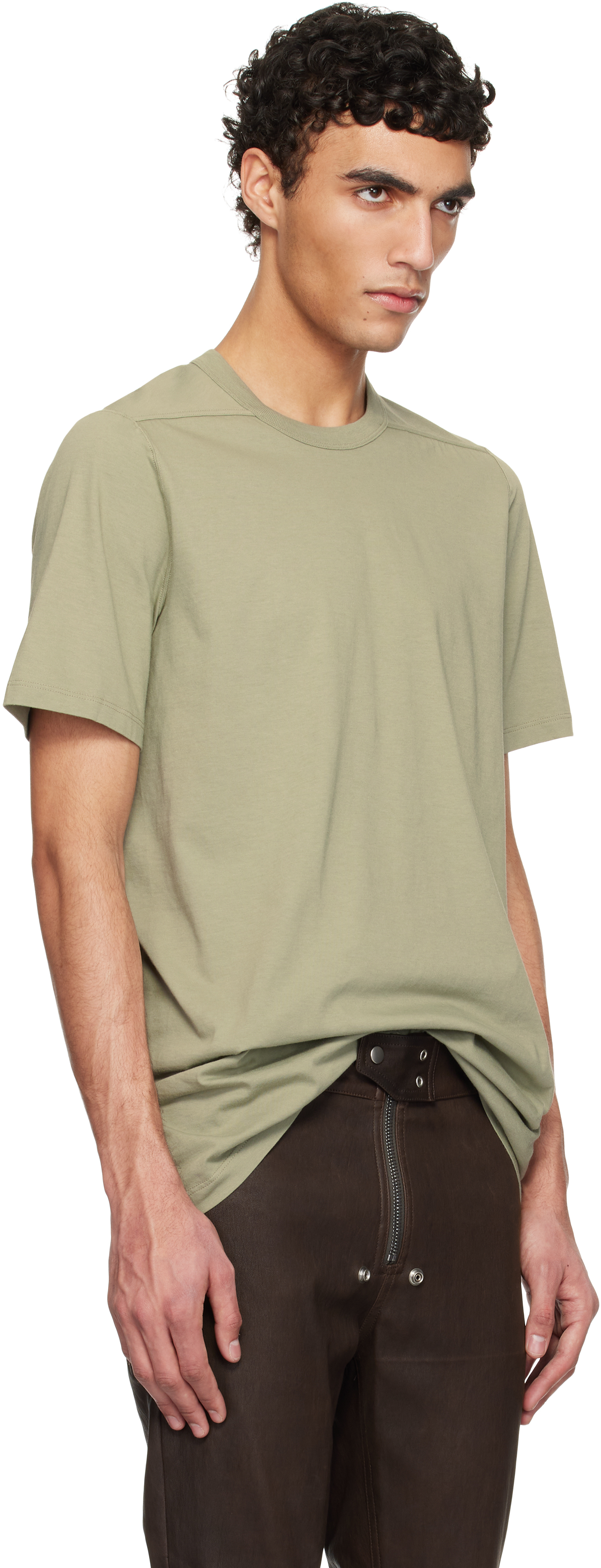 Rick Owens Green Hollywood Level T-shirt In 15 Celadon