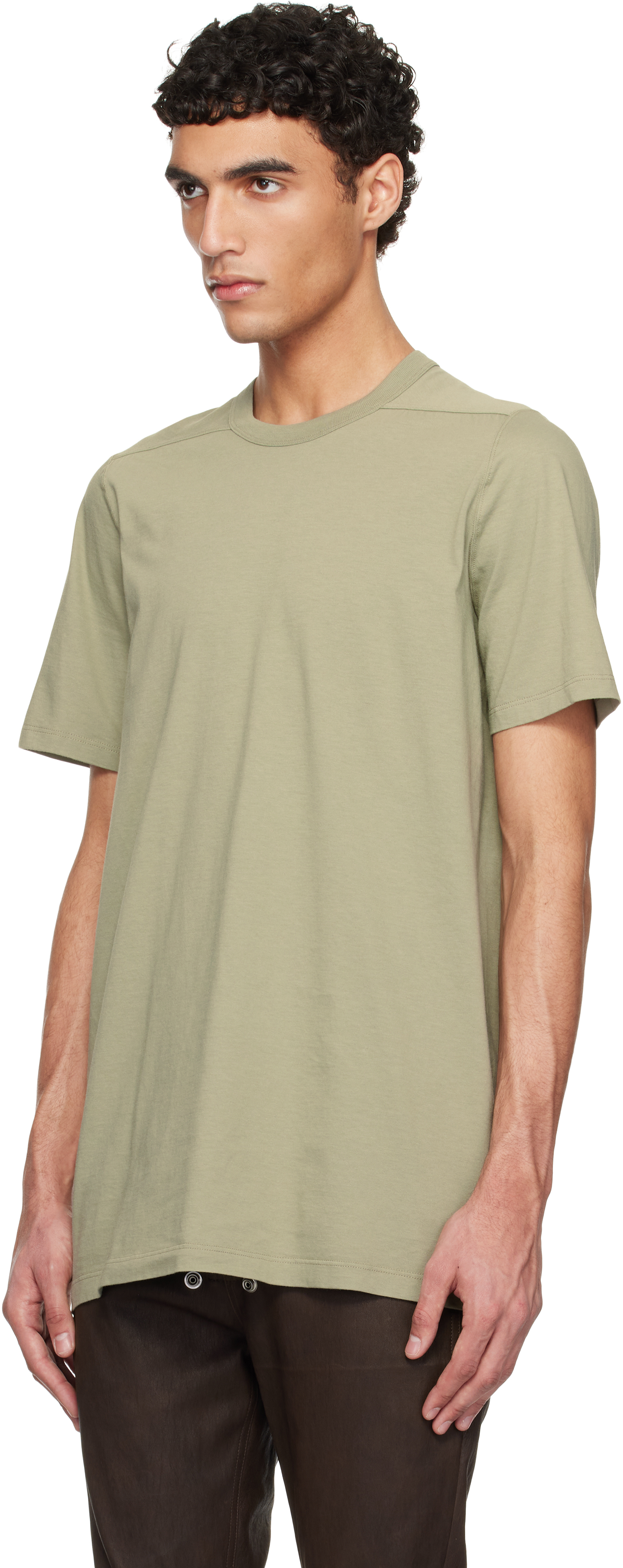 Rick Owens Green Hollywood Level T-shirt In 15 Celadon