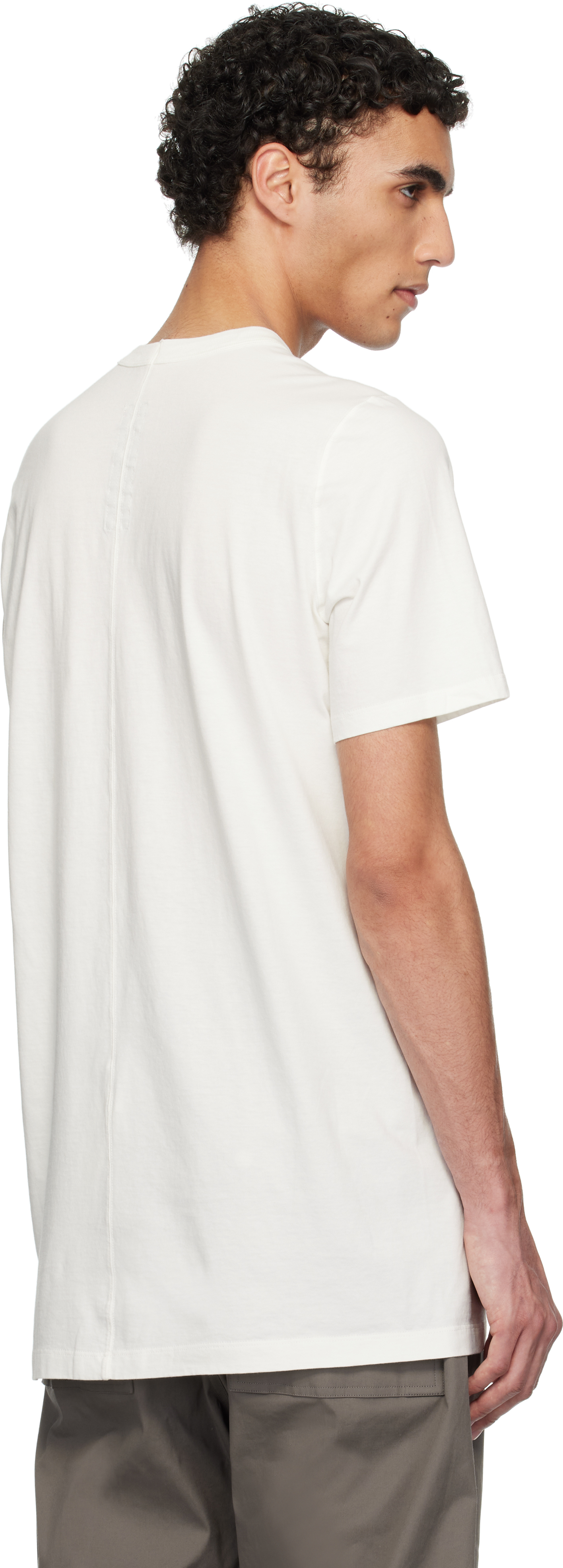 Rick Owens Off-white Short Level T-shirt In 11 Milk
