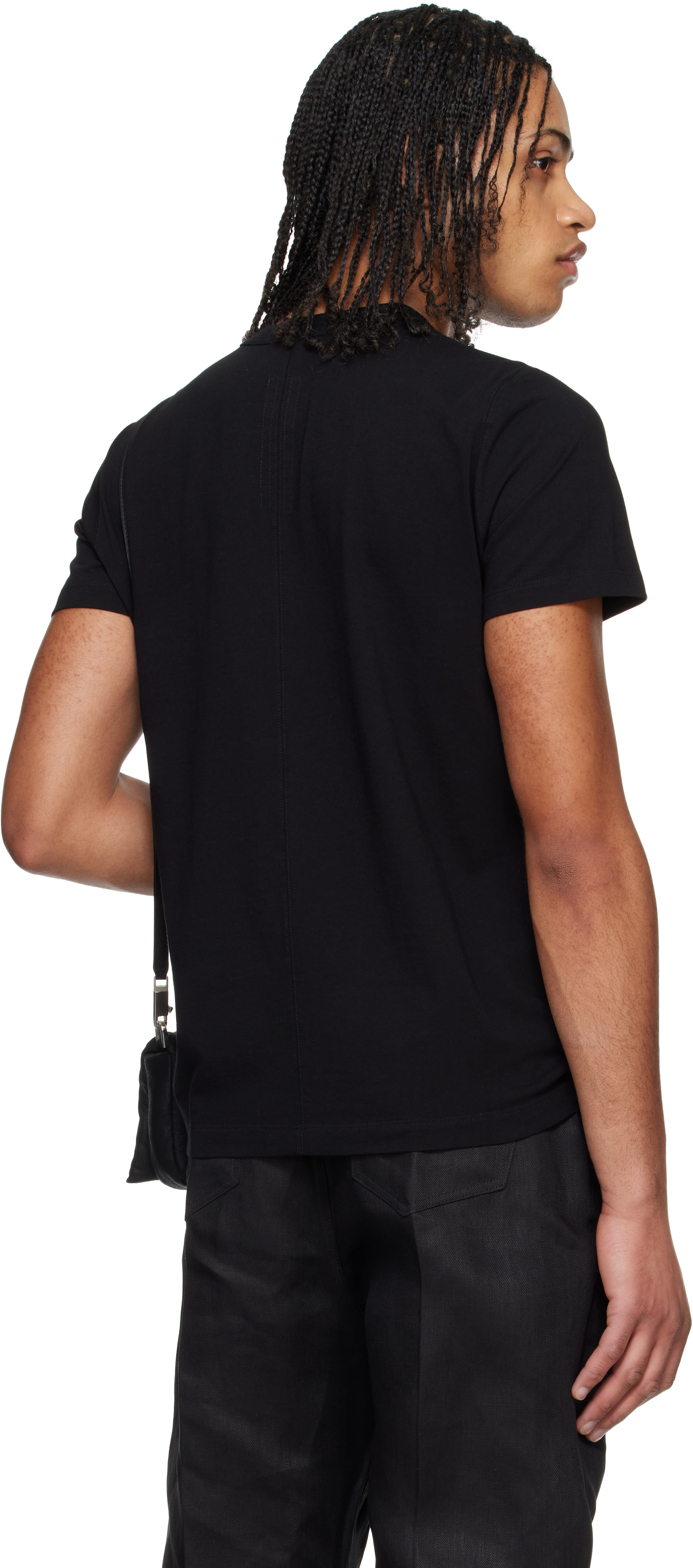 Rick Owens Black Hollywood Short Level T-shirt In 09 Black