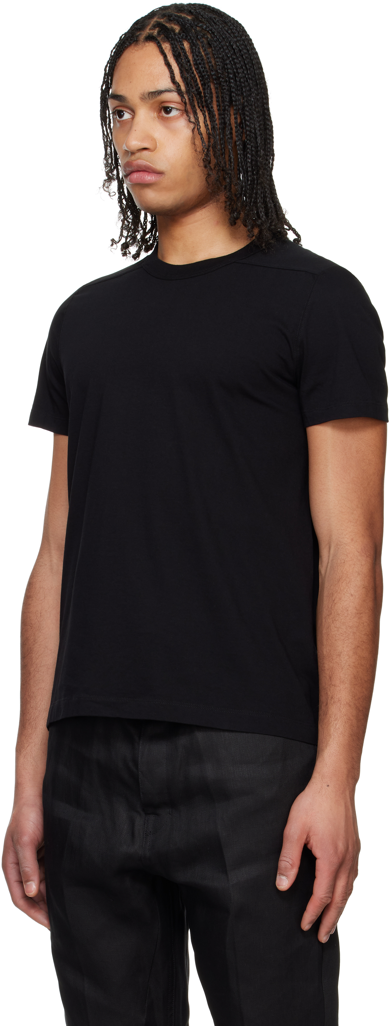 Rick Owens Black Hollywood Short Level T-shirt In 09 Black