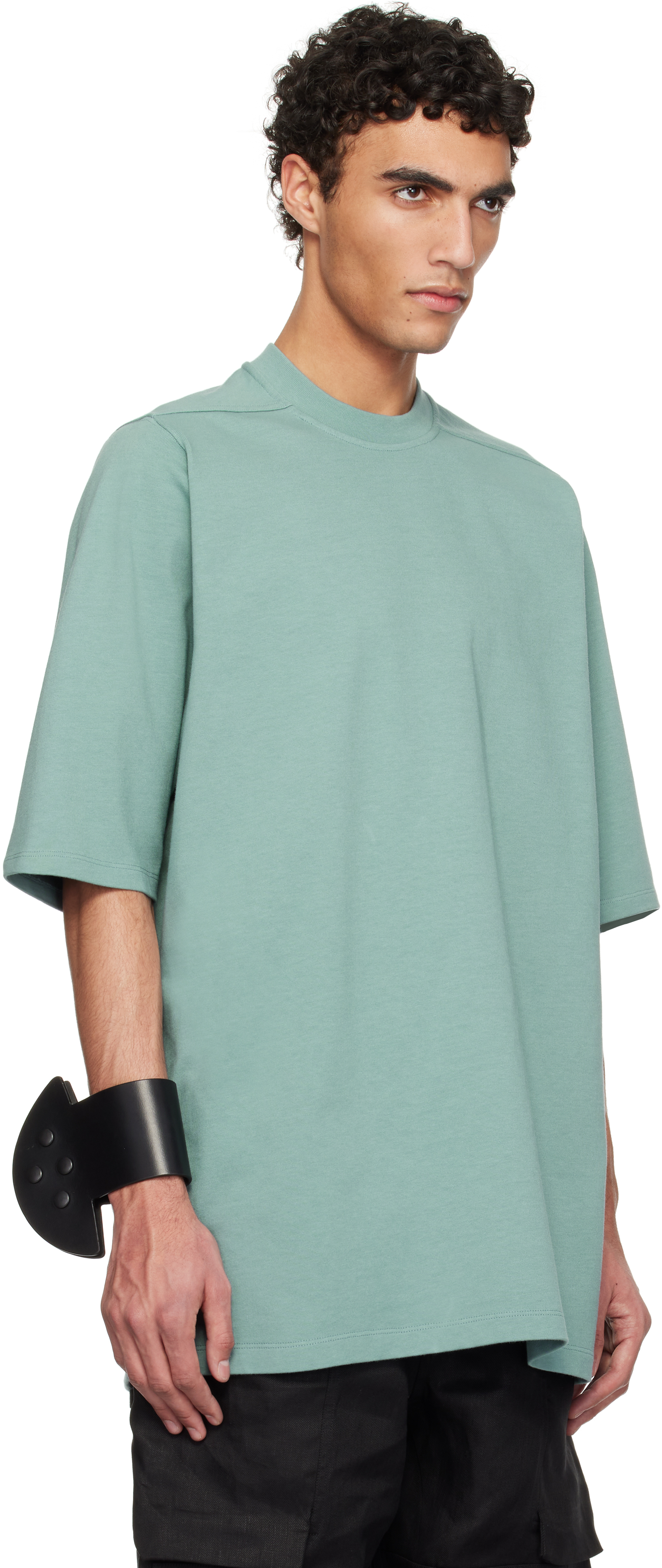 Rick Owens Blue Hollywood Jumbo Ss T-shirt In 66 Mouthwash